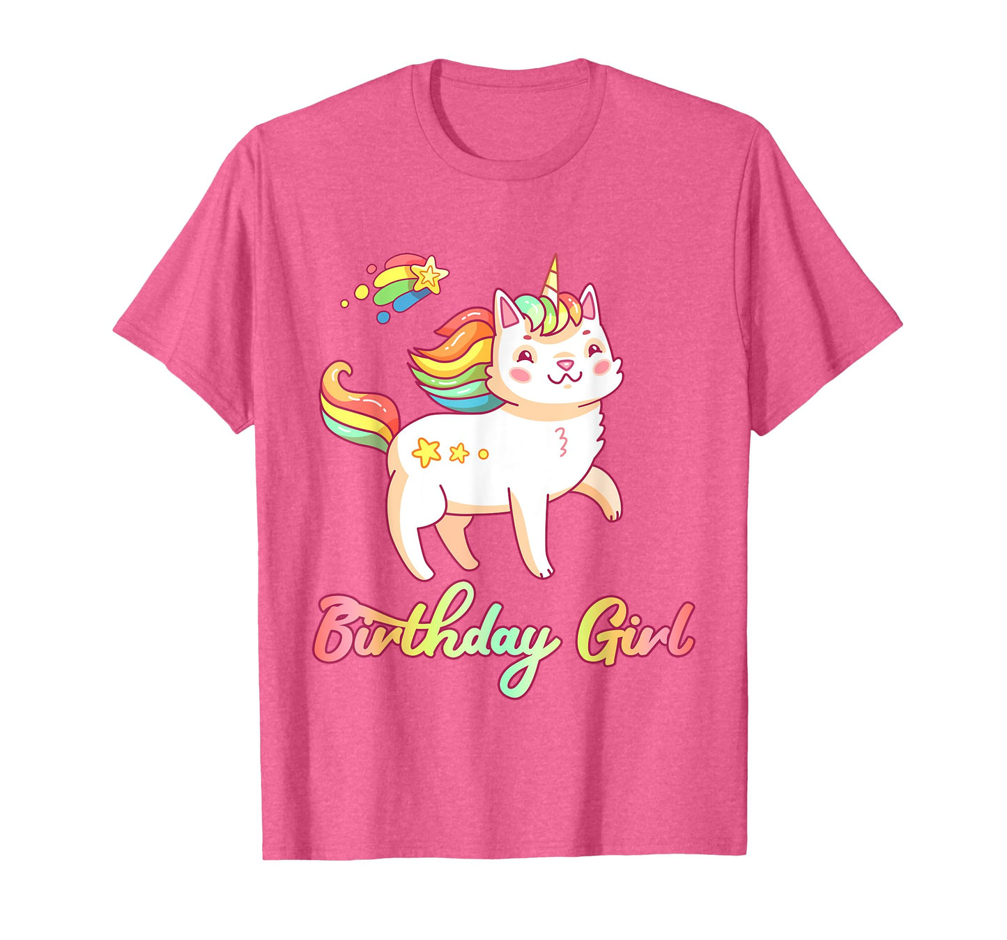 Birthday Girl Unicorn Caticorn Girls Shirt Birthday Party T-Shirt