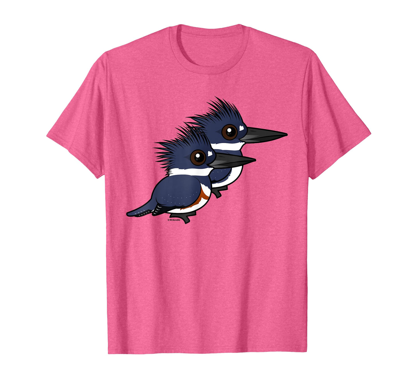 Cute Cartoon Belted Kingfisher Pair Birdorable T-Shirt