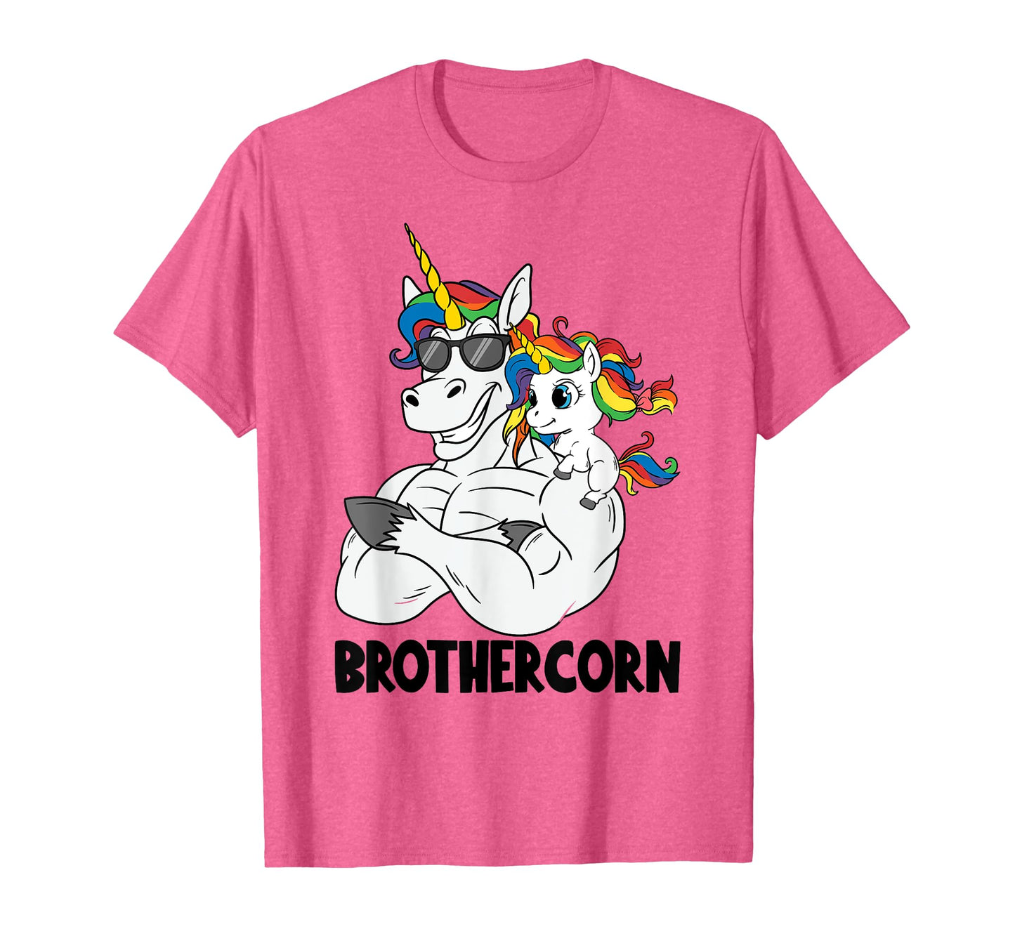 Brothercorn Brother Muscle Unicorn Holding Baby Sister Girl T-Shirt