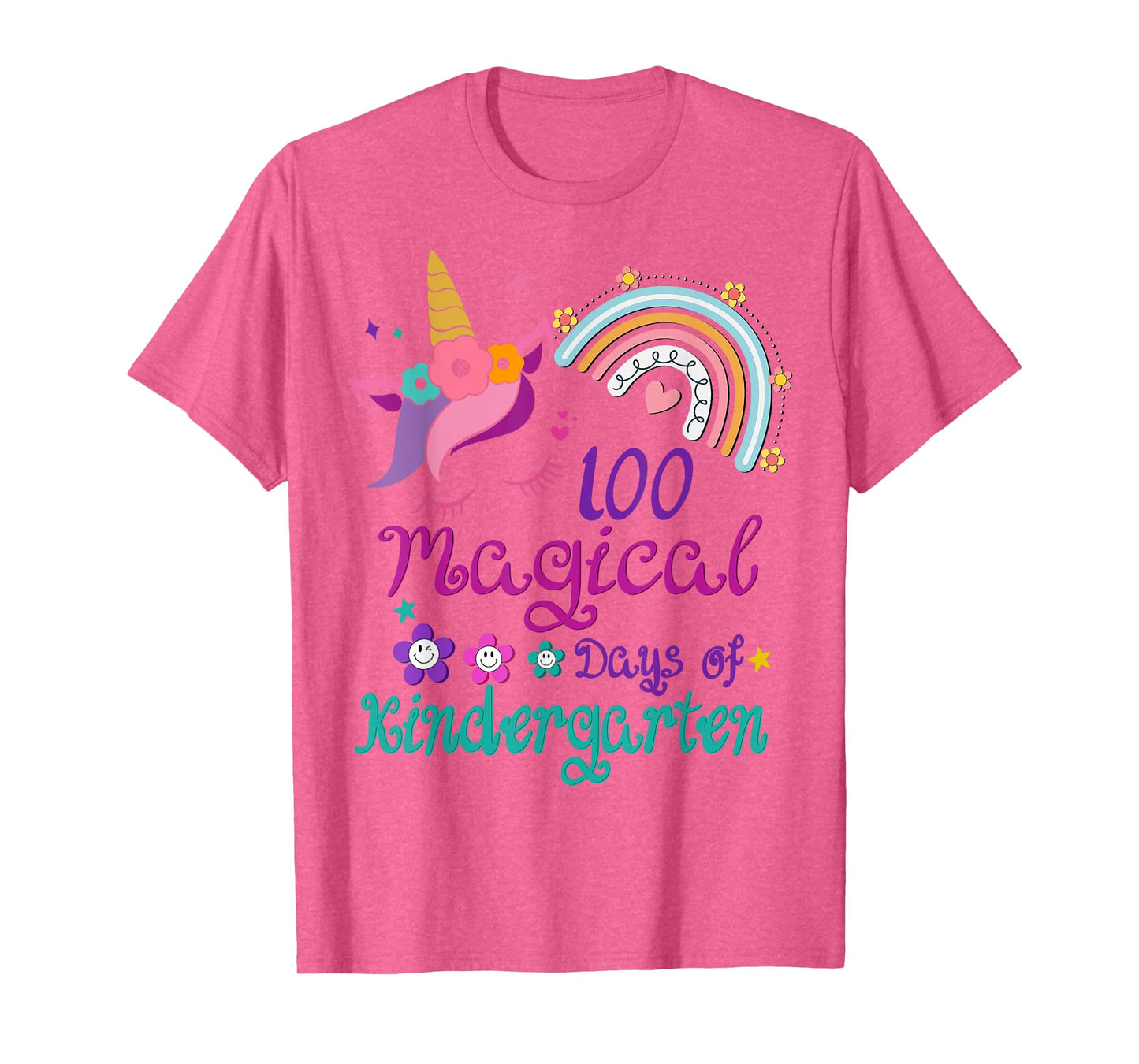 100 Days Of Kindergarten 100th Day School unicorn girls T-Shirt