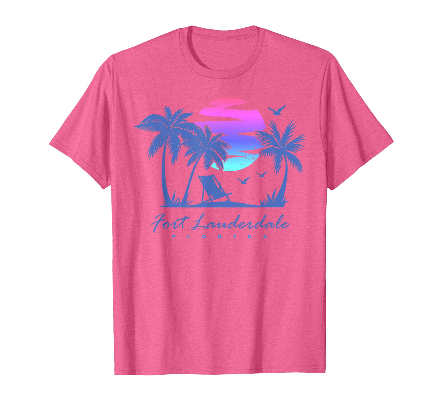 FORT LAUDERDALE FLORIDA Beach Vacation Retro Vintage Sunset Men Women Girls Kids T-Shirt