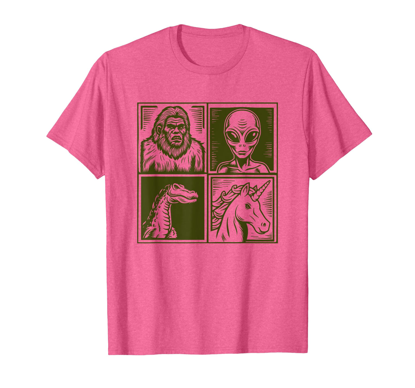 Cryptid Bigfoot Unicorn Alien Lock Ness Pop Art Style Art T-Shirt