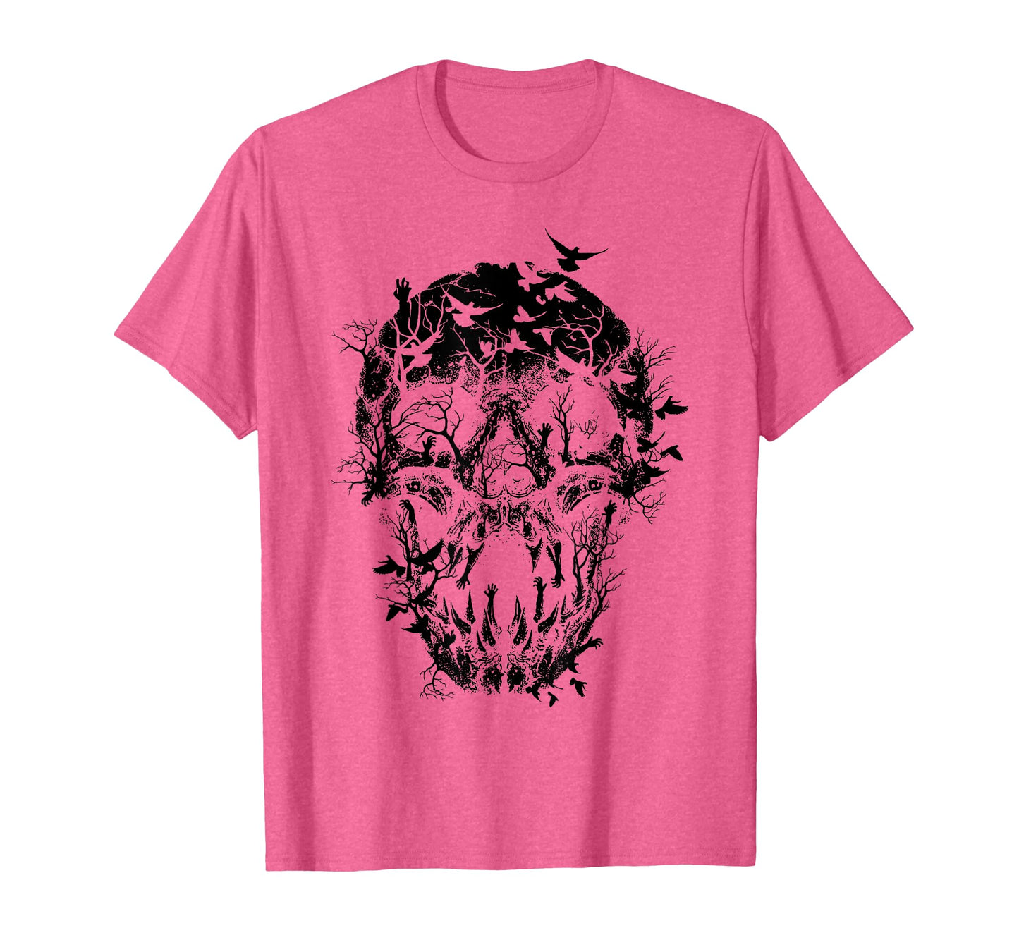 Gothic Birds Skull Skeleton Spooky Halloween Costume T-Shirt