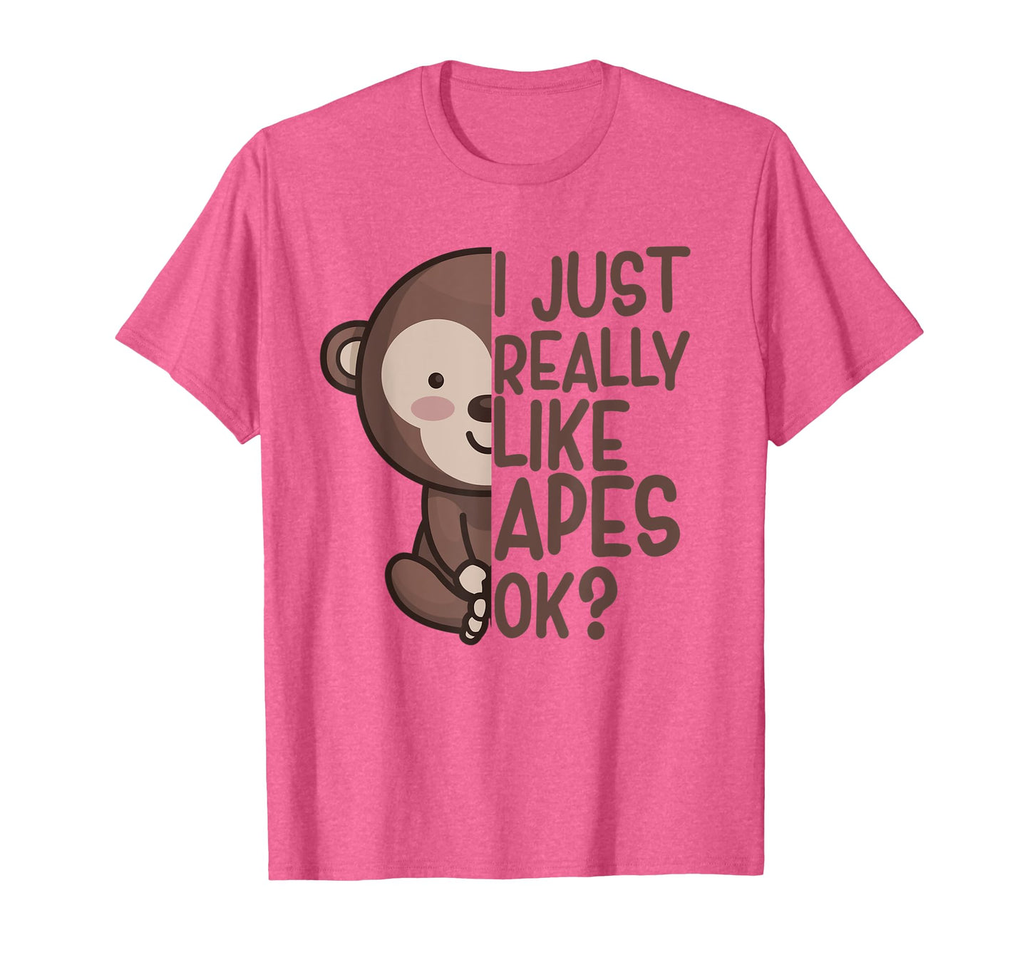 I Just Really Like Apes Monkey Apparel Ape Quote for Kids T-Shirt