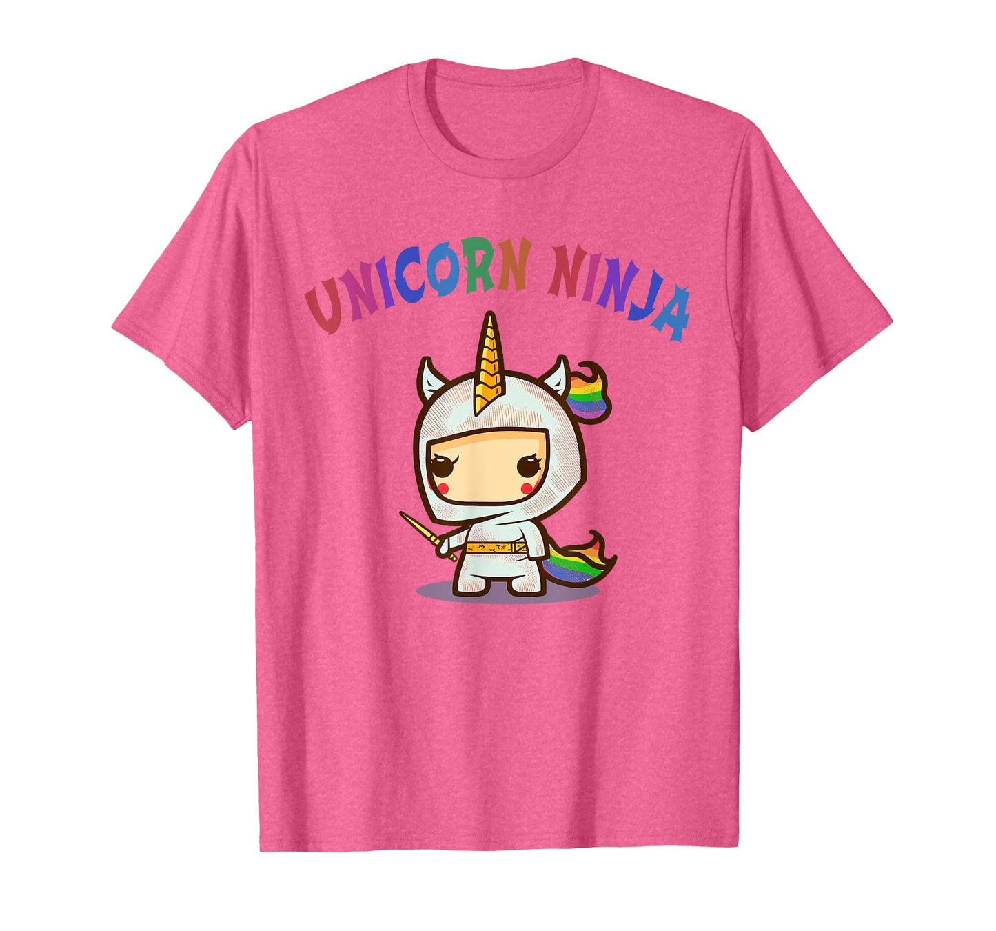 Funny UNICORN NINJA Birthday Girl Team Princess Pre-K Pink T-Shirt