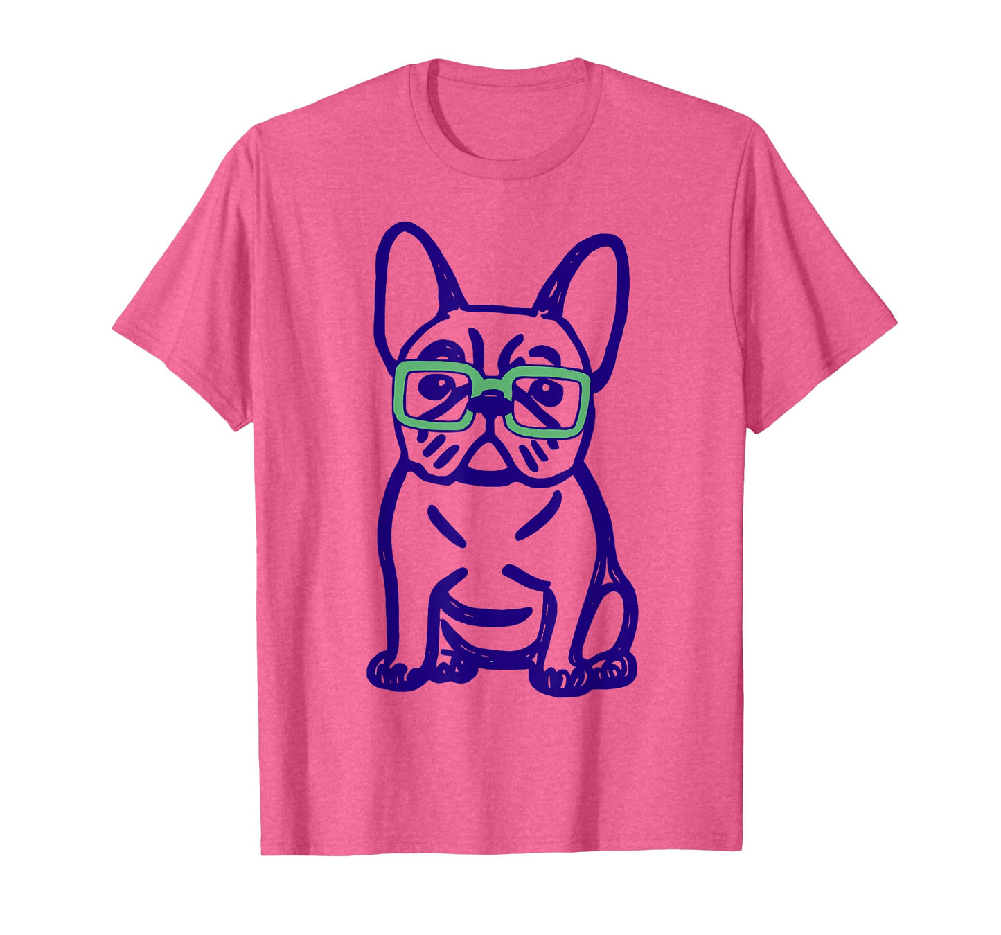 Cute French Bulldog Graphic with Glasses Pop Art Frenchie T-Shirt