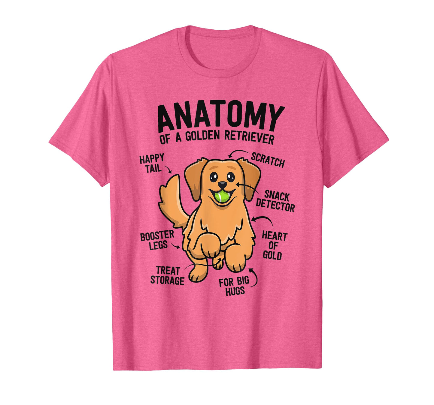 Anatomy Of A Golden Retriever Shirt Funny Dog Lover Gifts T-Shirt