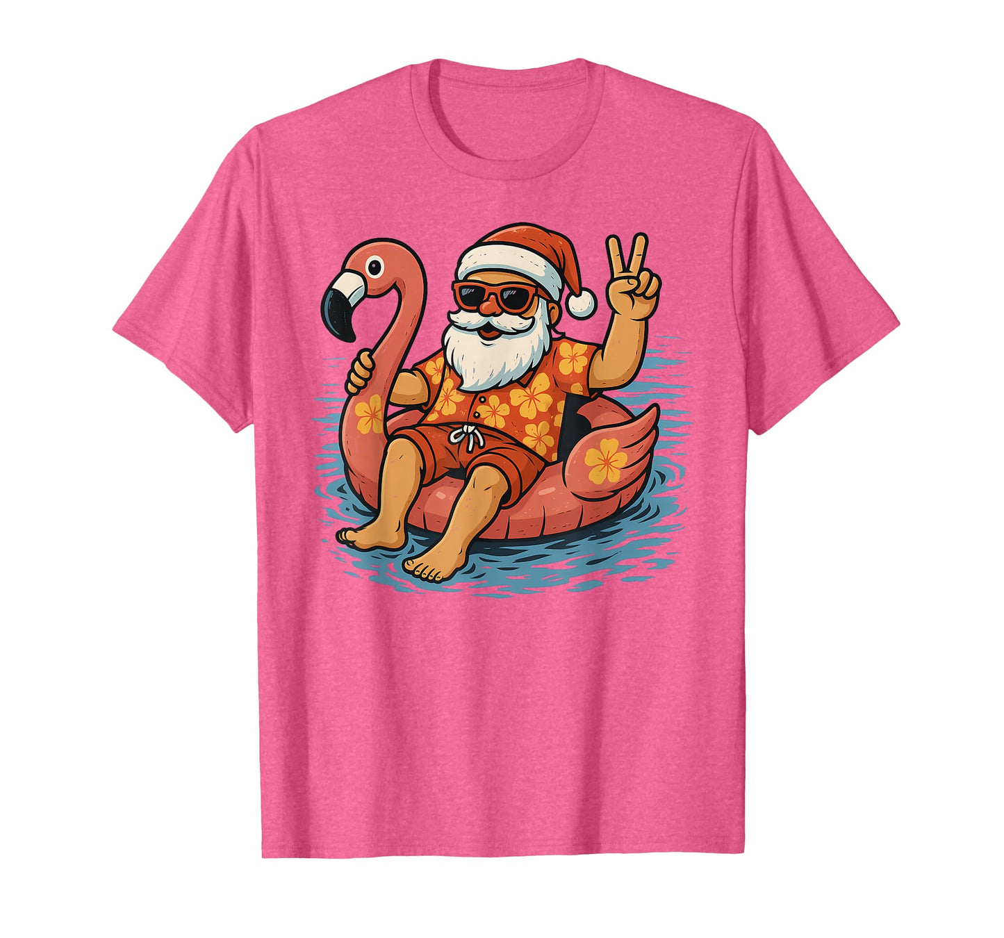 Christmas In July Santa Flamingo Summer Xmas Boys Kids T-Shirt