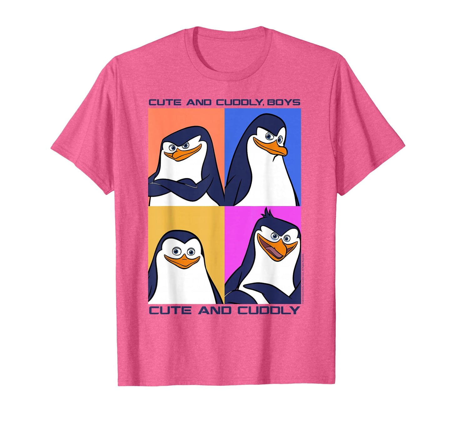 Madagascar Penguins Cute And Cuddly Text Poster T-Shirt