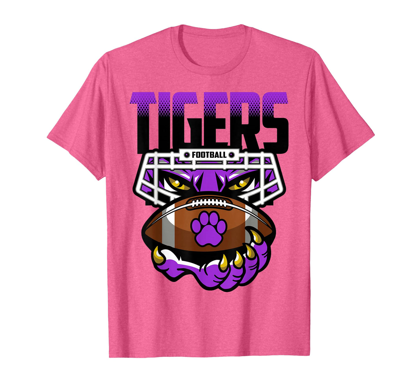 Tigers Football Tiger Pride School Spirit Purple Tigers T-Shirt