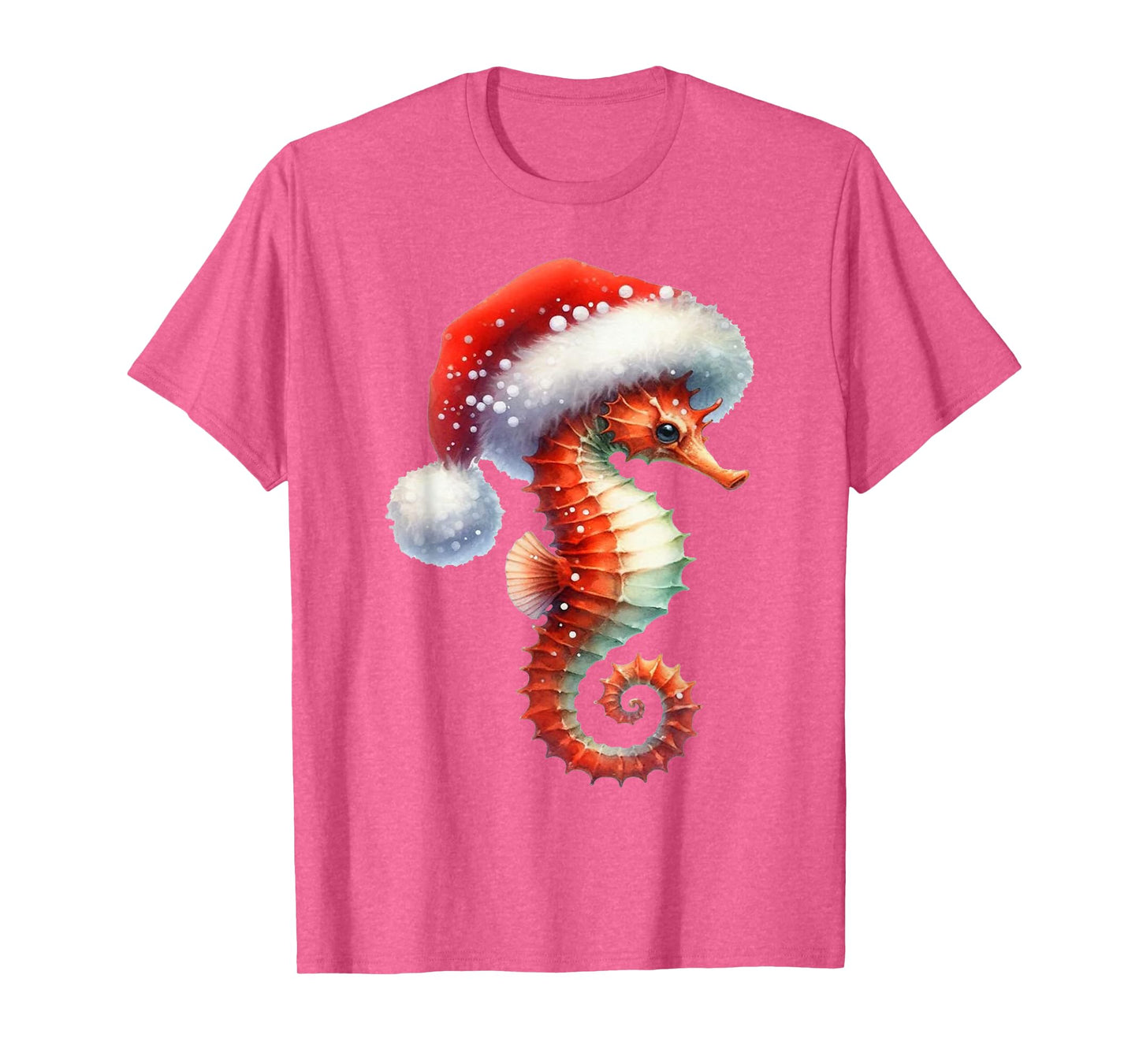 Coastal Christmas Seahorse Beach Holiday Winter Xmas T-Shirt
