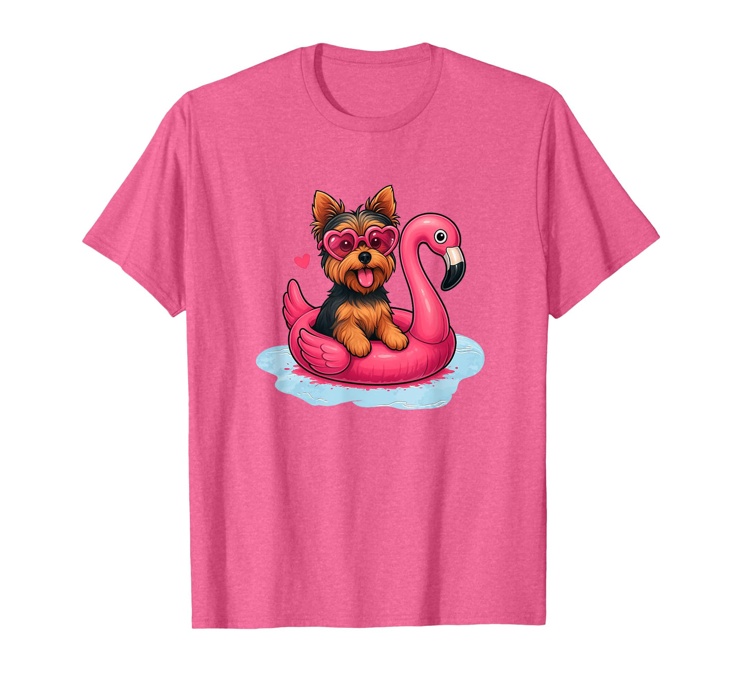 Yorkshire Terrier Flamingo Pool Float Cute Summer Pup T-Shirt