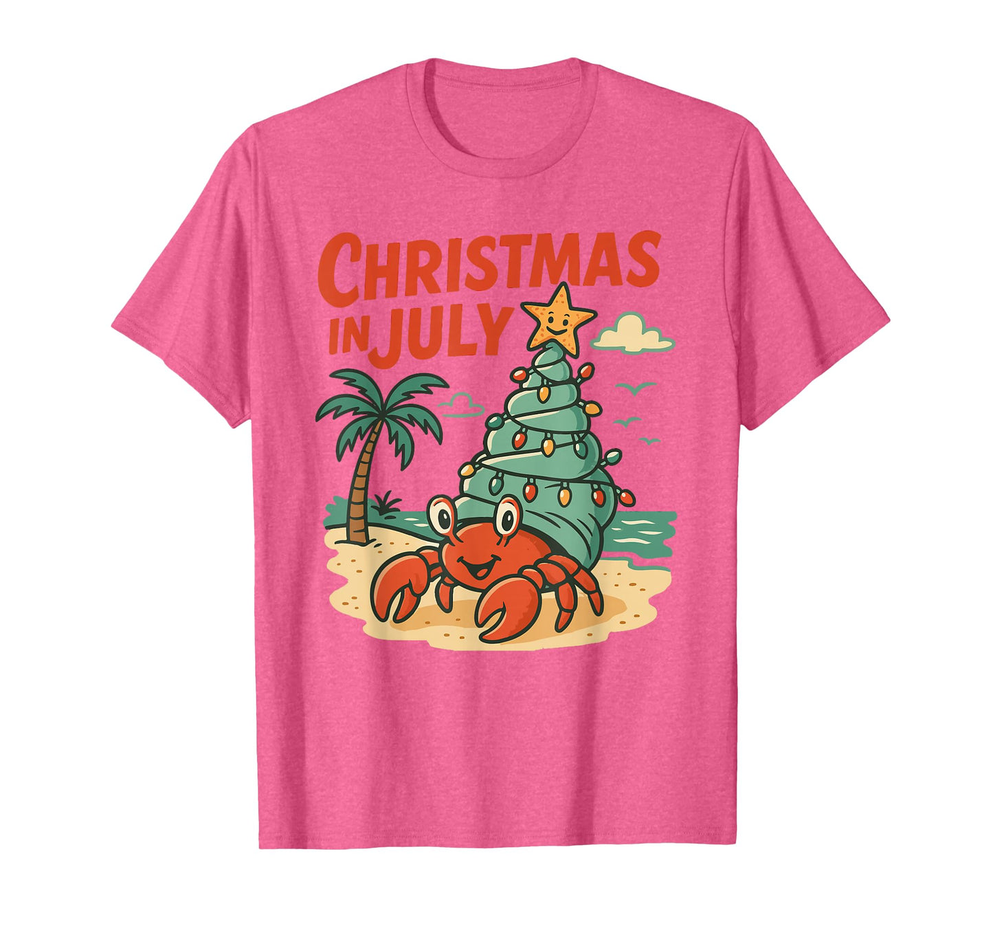 Christmas In July Women Men Kids Hermit Crab Summer Xmas T-Shirt