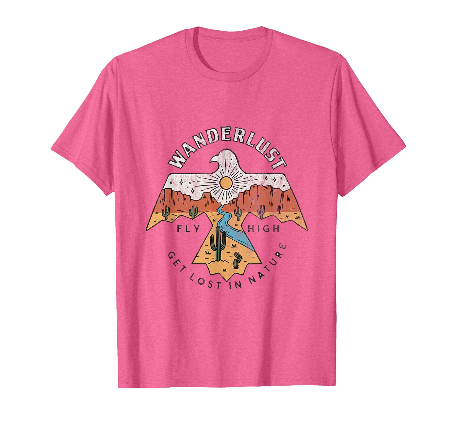 Arizona Wanderlust Thunderbird,Desert Vibes Retro T-Shirt