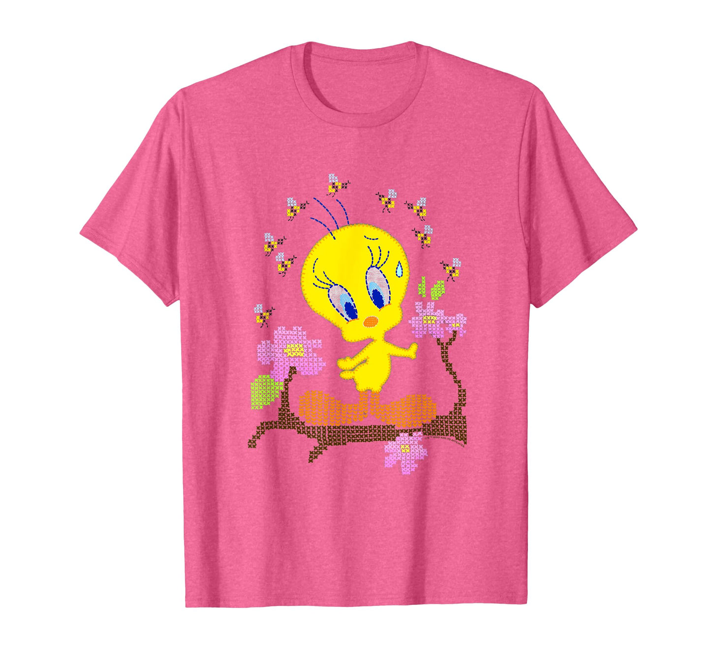 WB100 Looney Tunes Tweety Bird Easter Floral Stitch T-Shirt