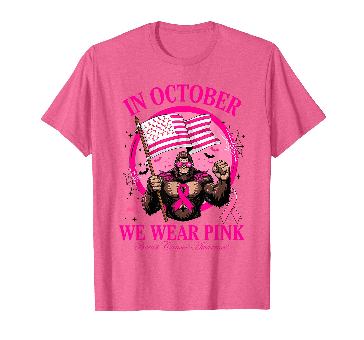 Bigfoot Pink Ribbon Breast Cancer Awareness Month Women Men T-Shirt