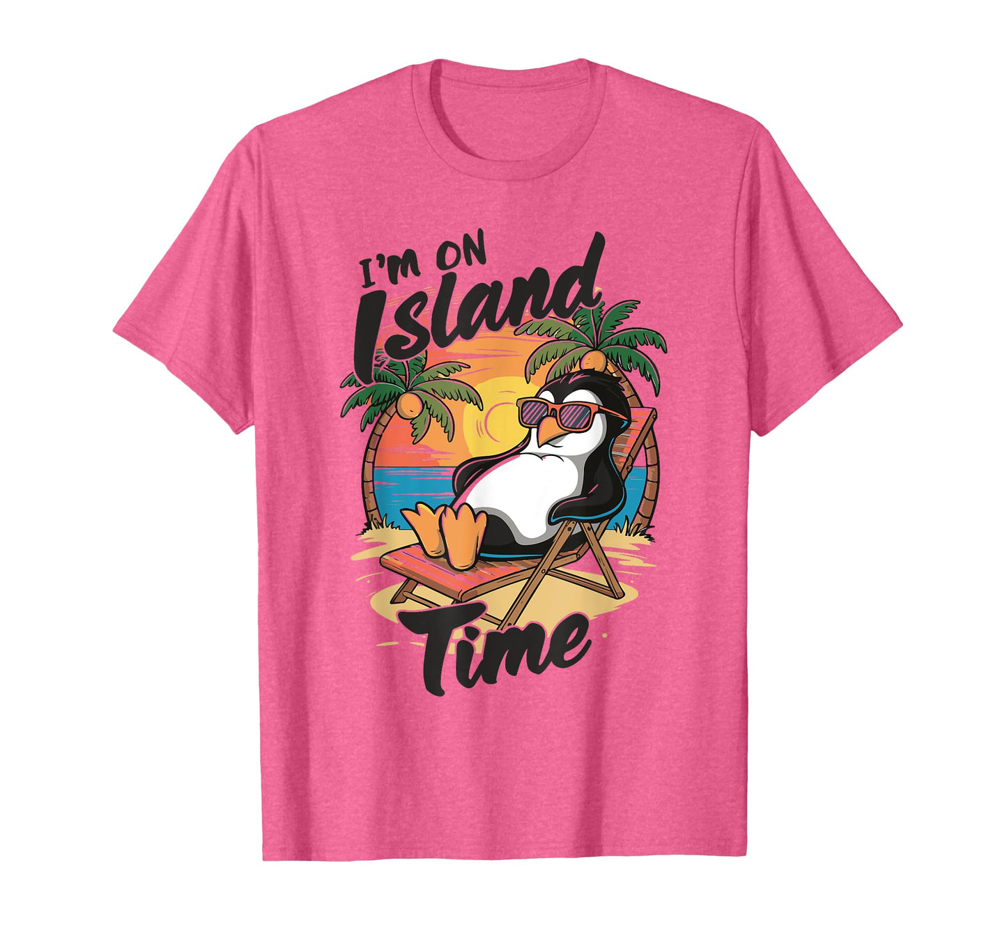 Island vacation Tropical Travel Relax time Penguin Design T-Shirt