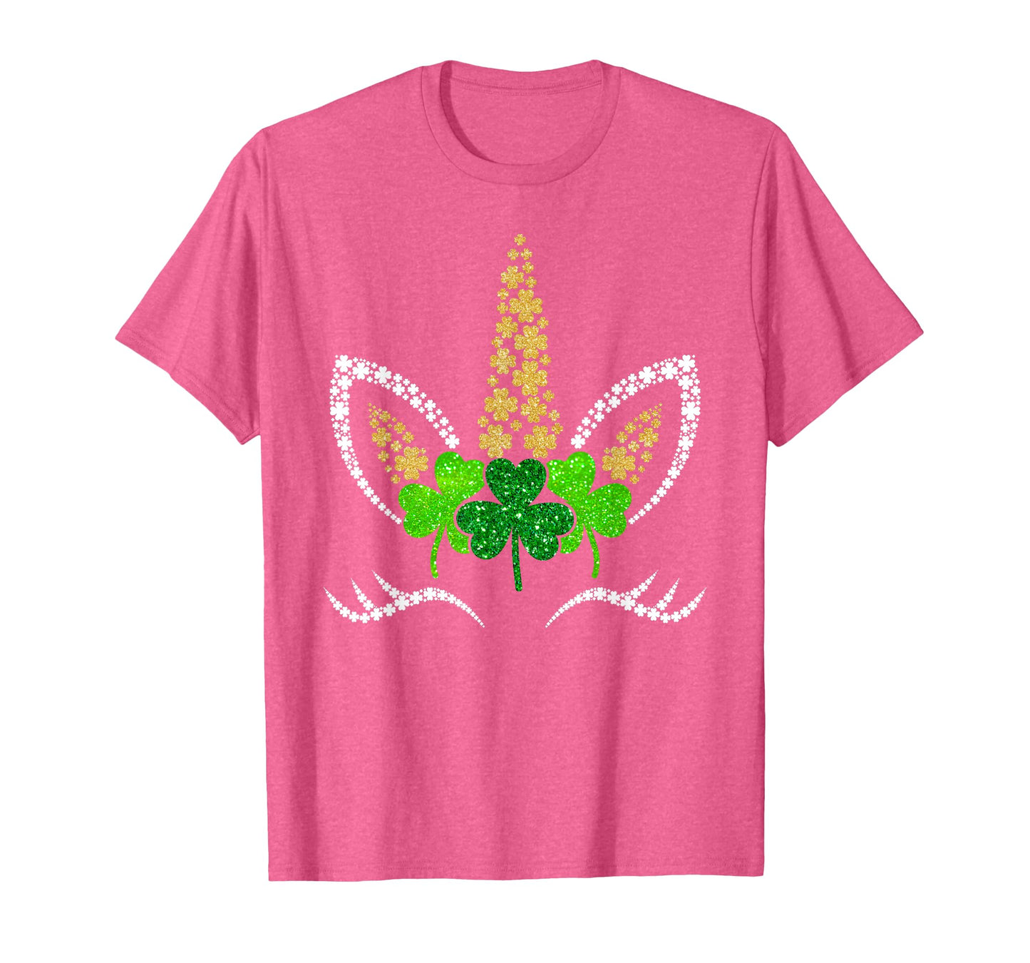 St Patricks Day Unicorn Face Shamrock Pattys Toddler Girls T-Shirt