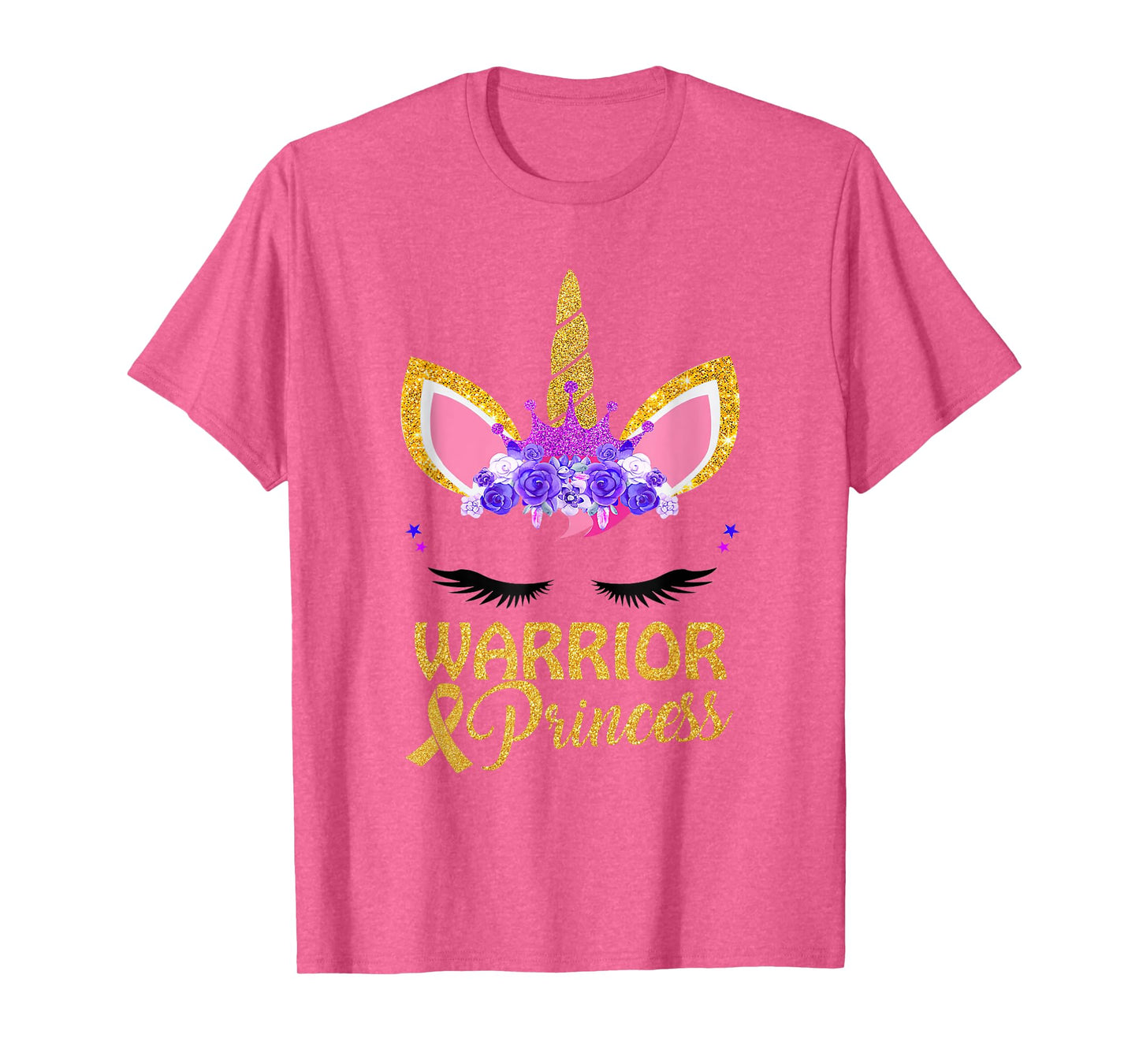 Childhood Cancer Awareness Unicorn Warrior Princess T-Shirt