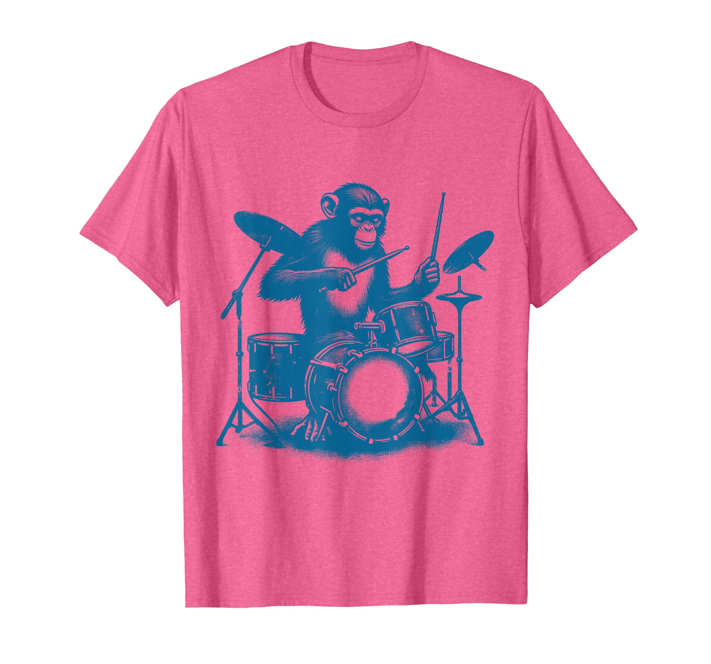 Who Love Drummer Drums Drums Drummer Monkey Playing Drums Vintage Art Monkey On Drums T-Shirt