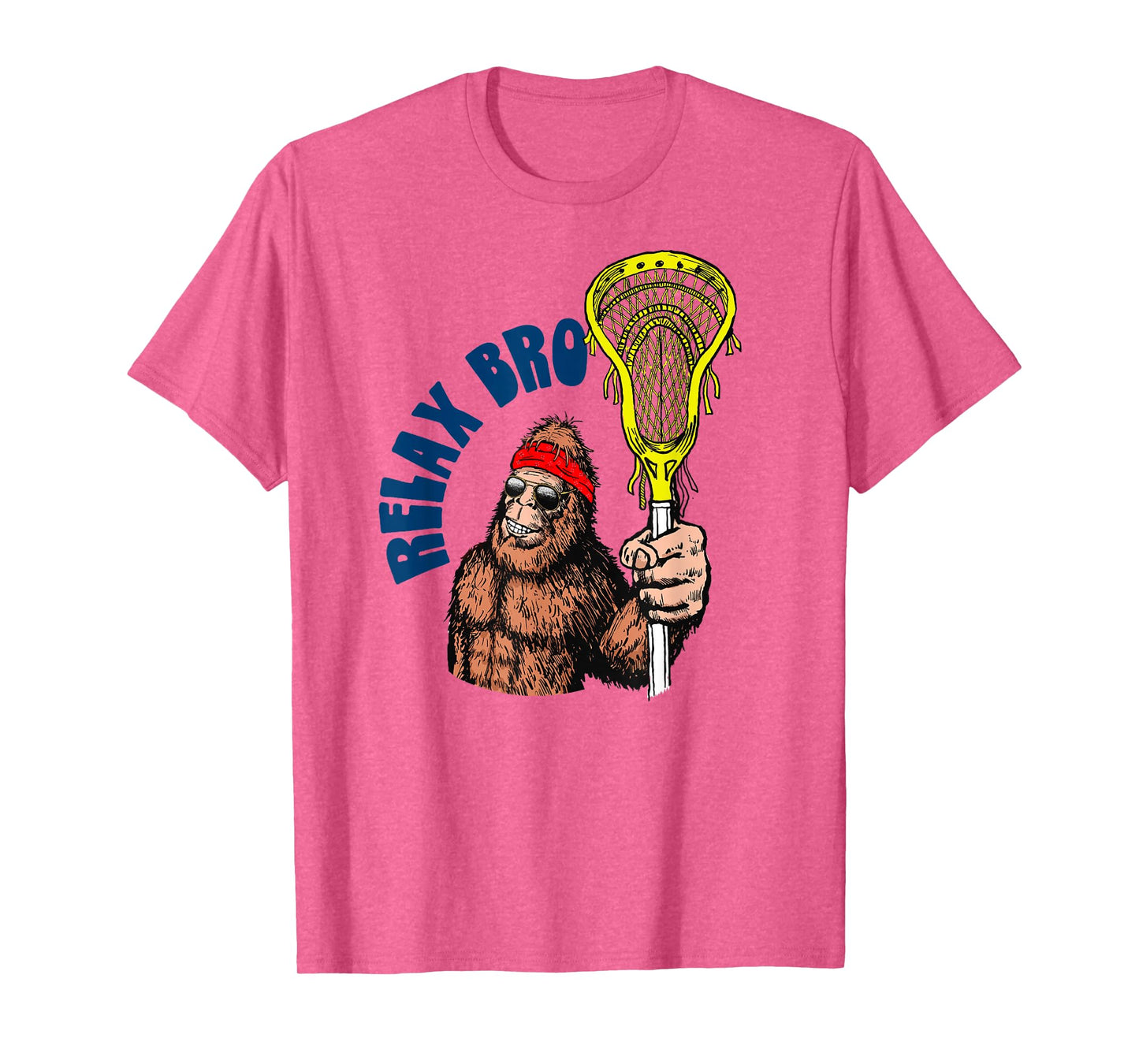 Relax Bro! Funny Sasquatch Lax Bigfoot Lacrosse Vintage 80s T-Shirt