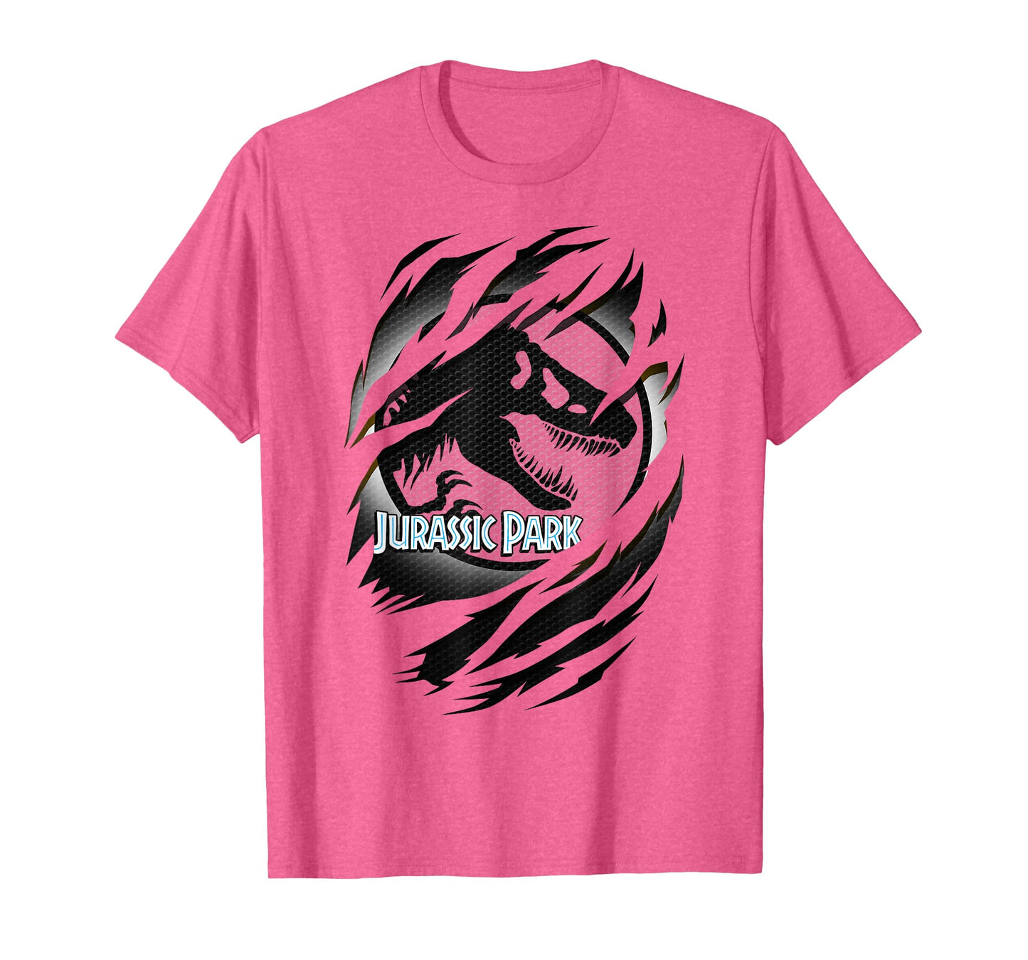 Jurassic Park Slashed White Glow T-Rex Logo Graphic T-Shirt T-Shirt