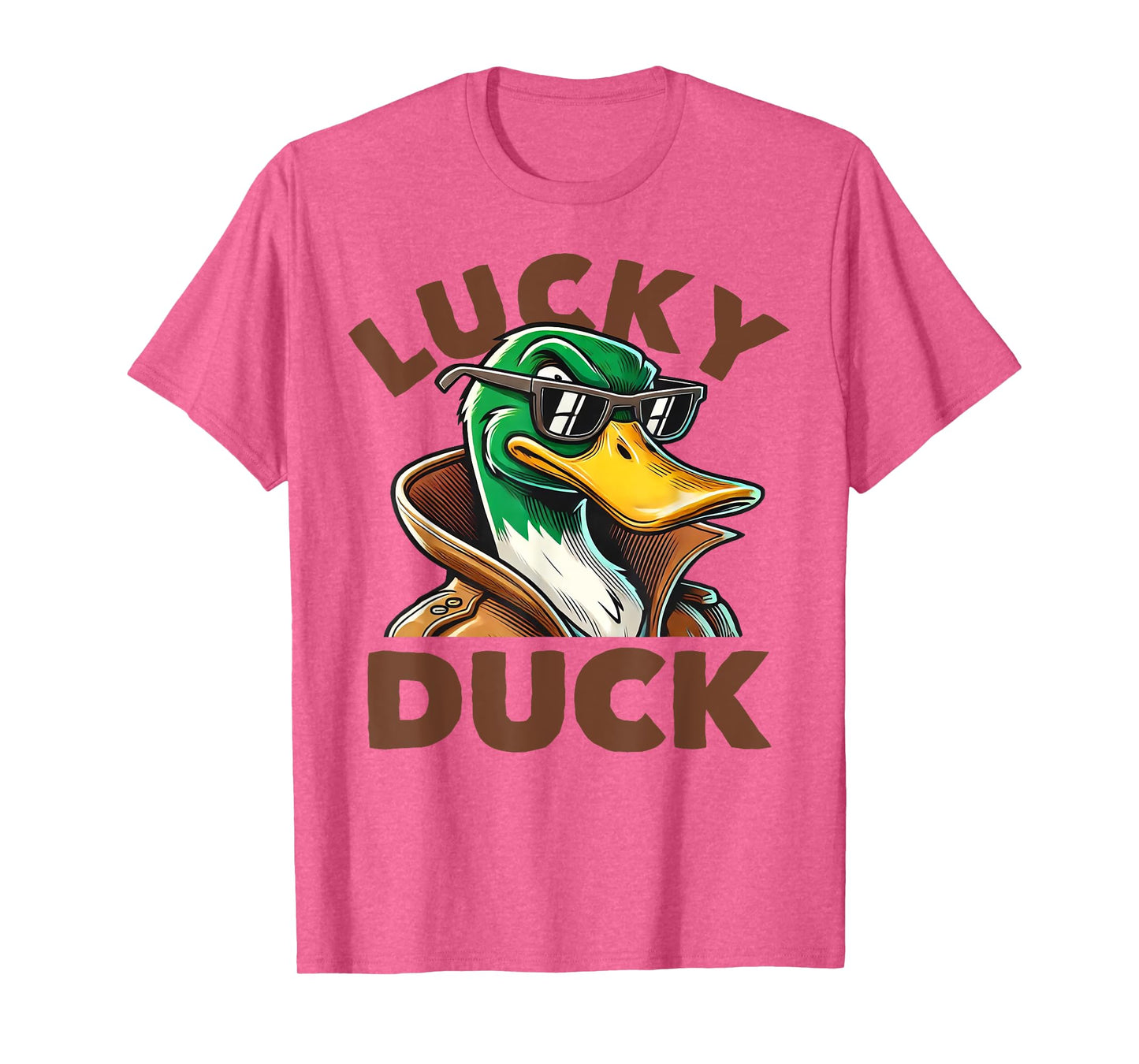 Lucky Duck Mallard Duck With Sunshades Men Boys Funny T-Shirt