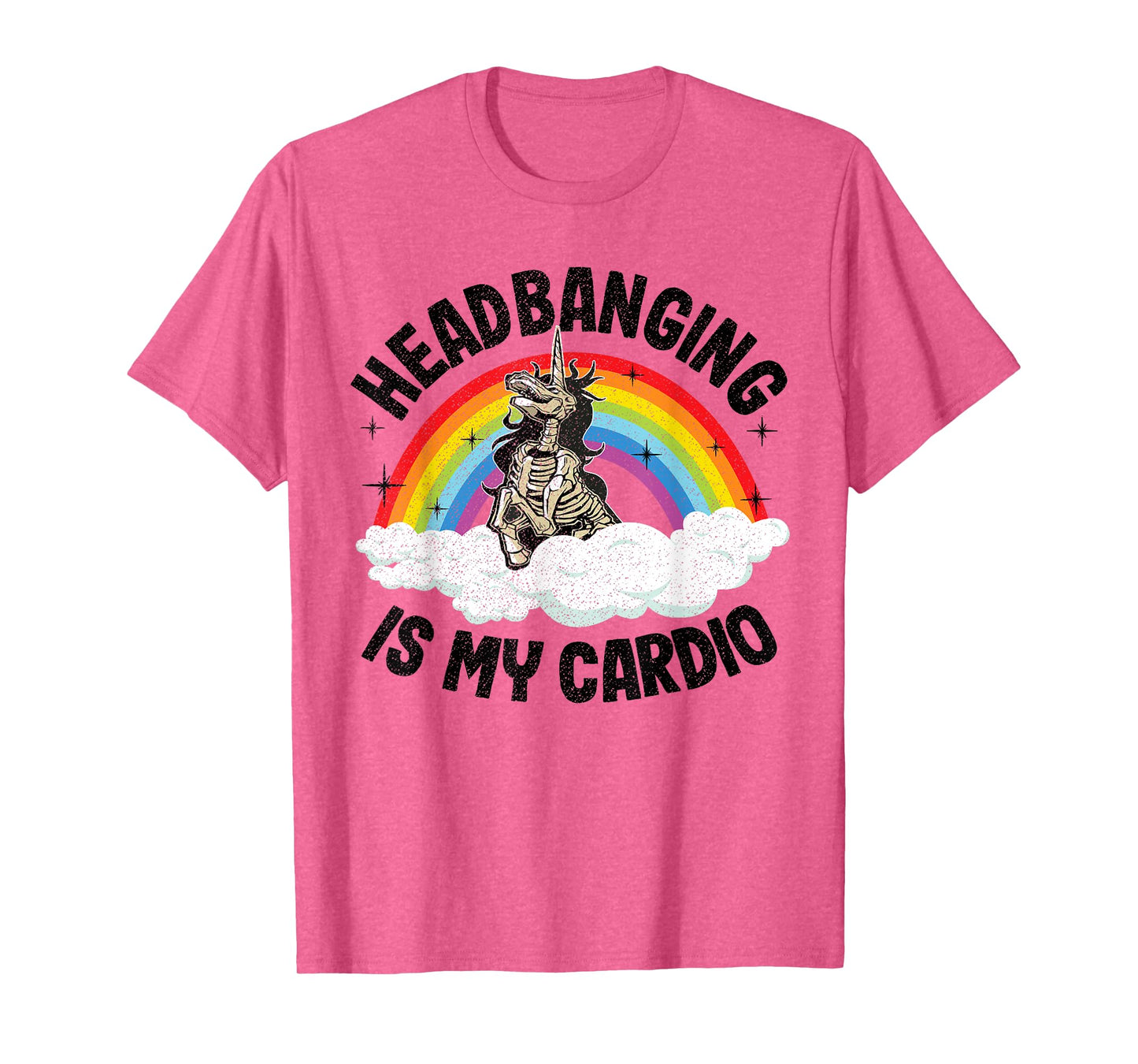 Headbanging Is My Cardio Unicorn Rainbow Funny Death Metal T-Shirt