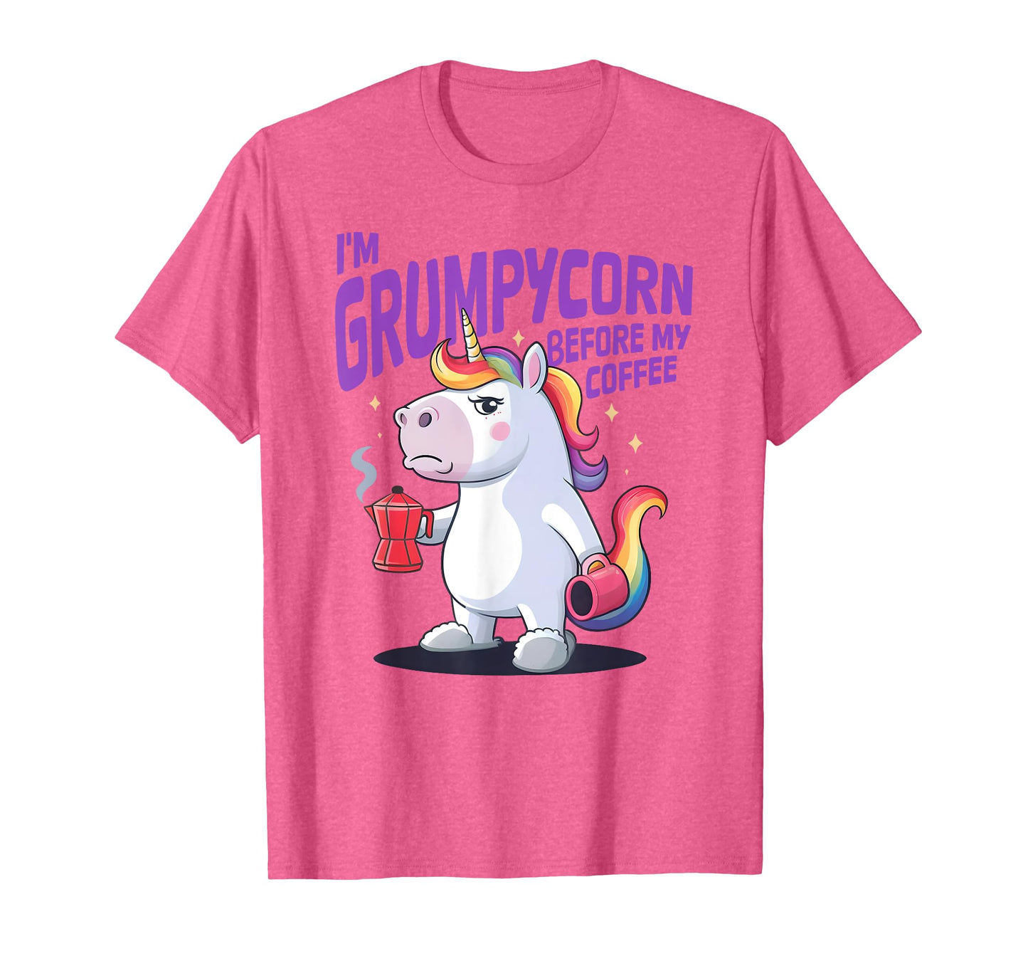 I'M GRUMPYCORN BEFORE MY COFFEE X Unicorn Angry with Coffee T-Shirt