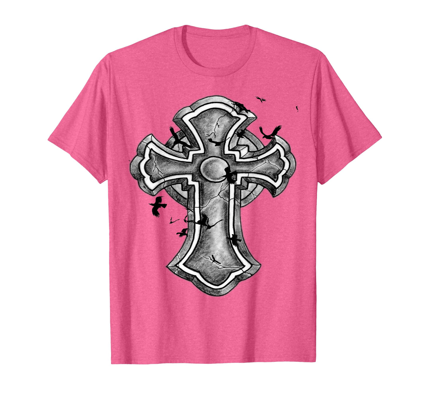 Christian Cross T-Shirt - Cool Strong Cross with Birds T-Shirt
