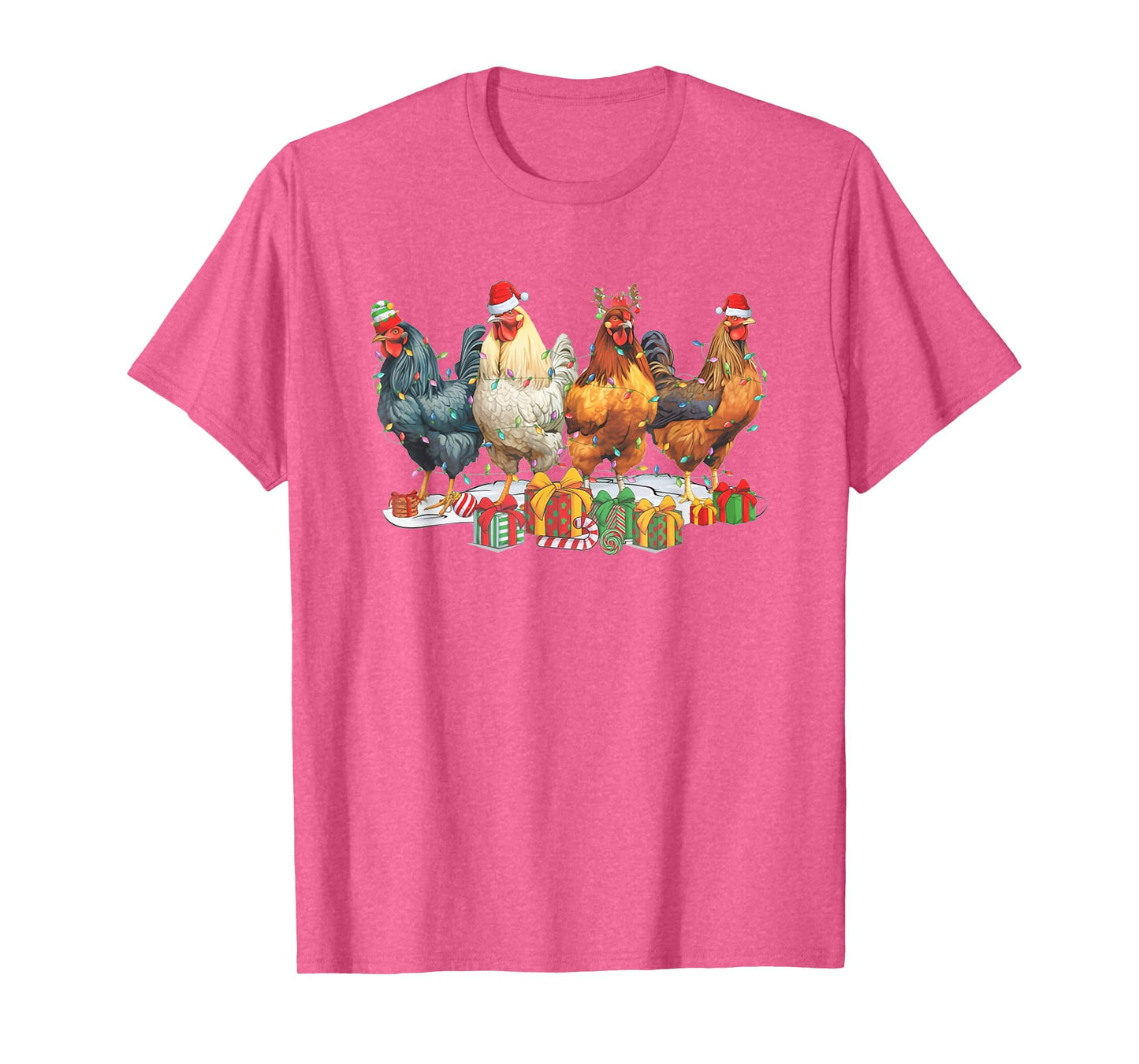 Retro Vintage Christmas Chickens Xmas Farm Holiday Women T-Shirt