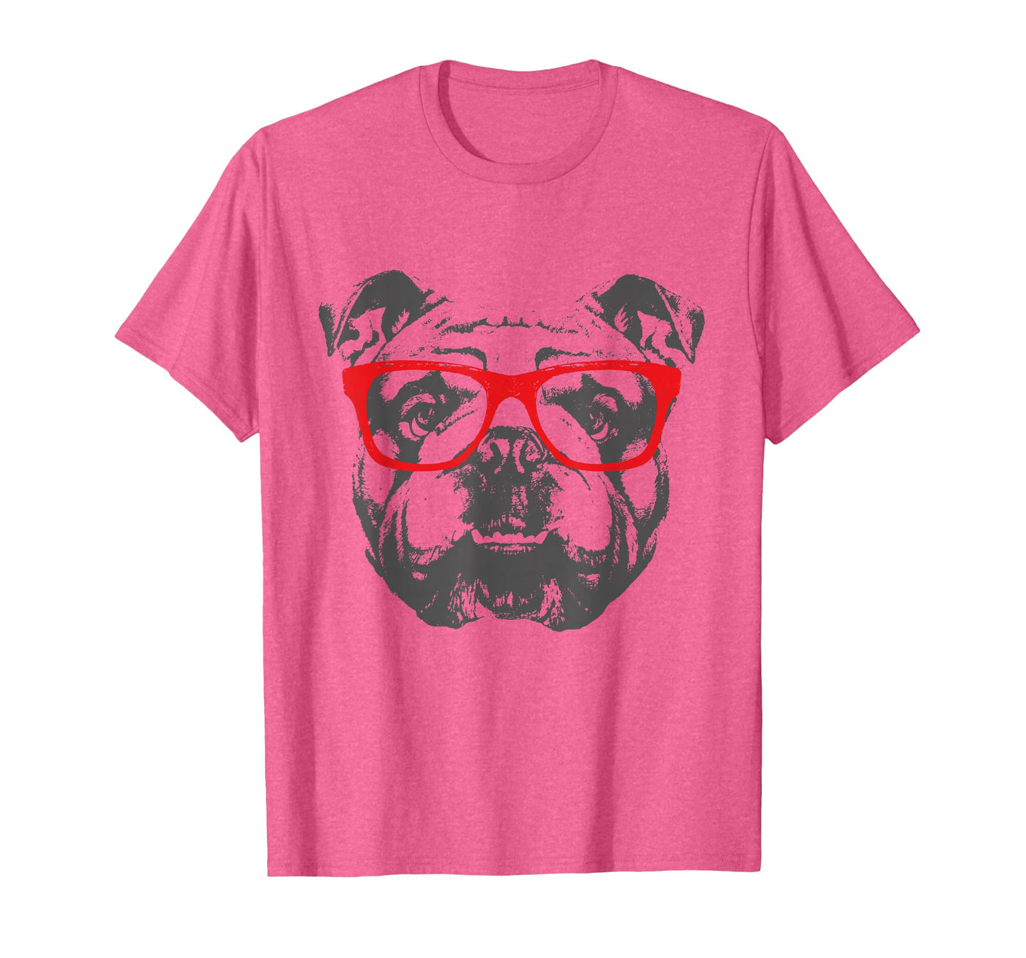 English bulldog with red sunglasses style and design T-Shirt