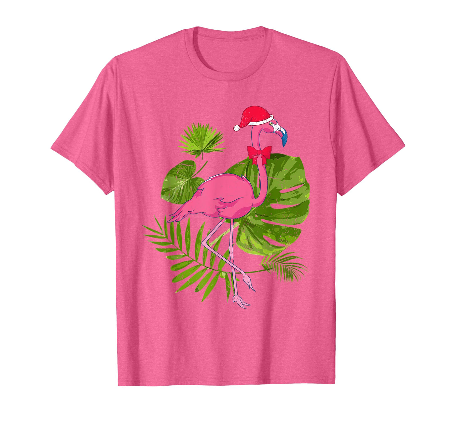Tropical Santa Hat Flamingo Hawaii Summer Christmas In July Men Women Kids T-Shirt