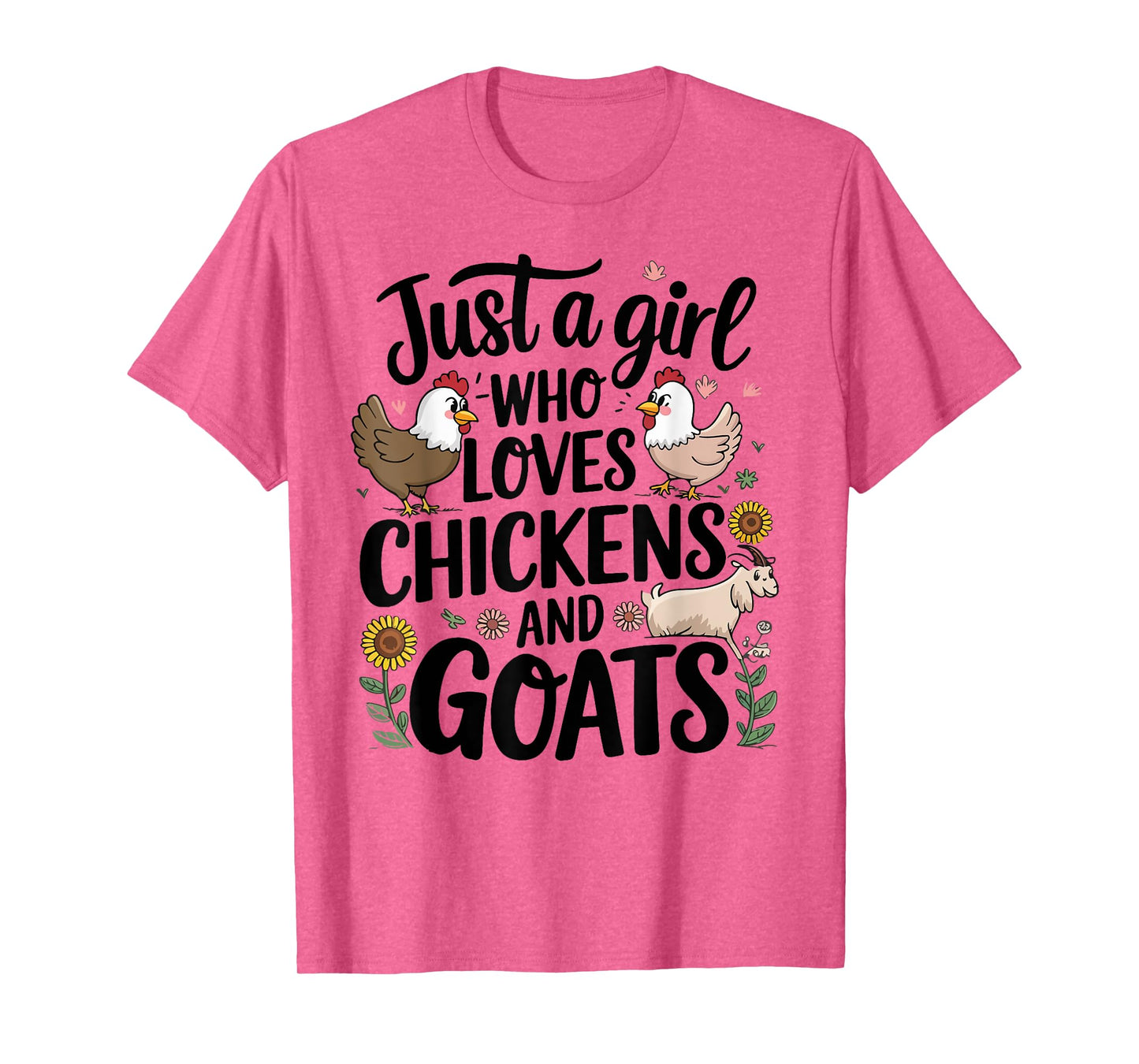 Just A Girl Who Loves Chicken And Goats Farming Farmer Women T-Shirt