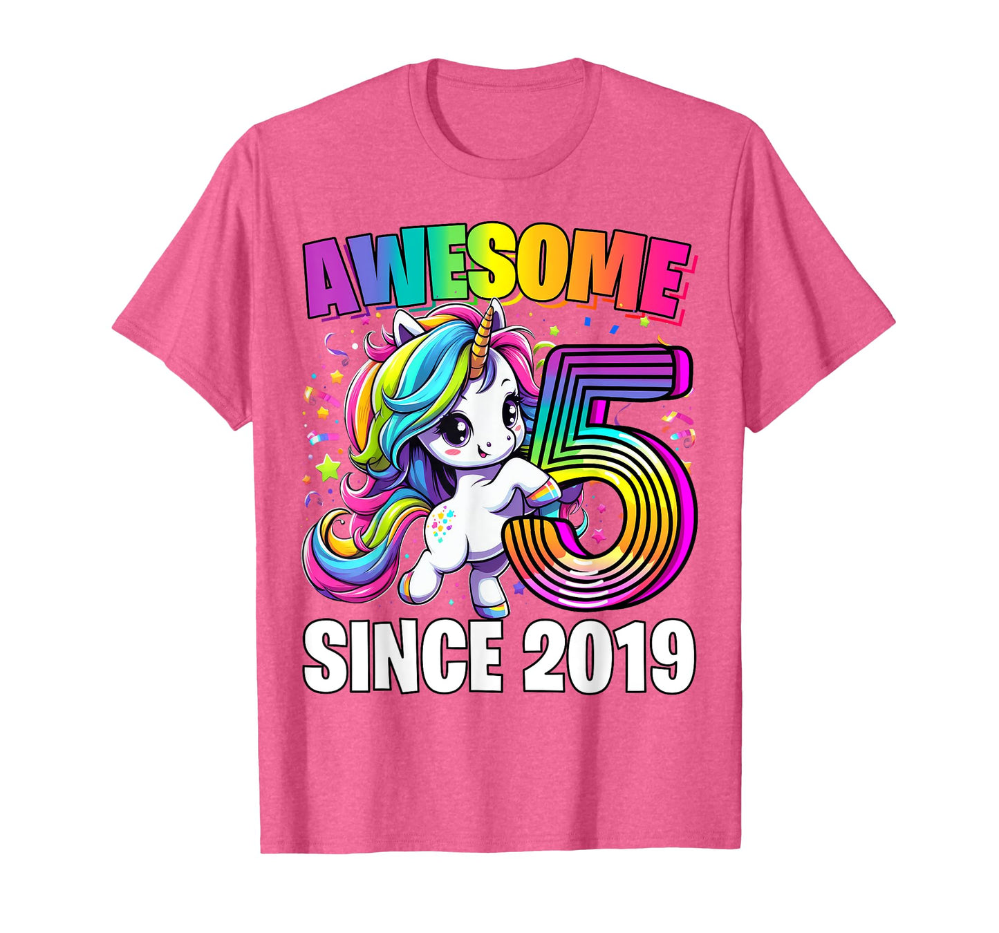 Unicorn 5th Birthday 5 Year Old Unicorn Party Girls Outfit T-Shirt