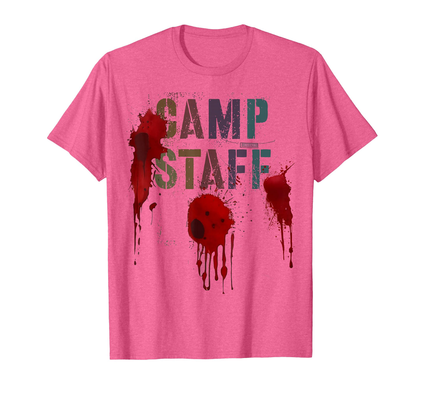 Funny CAMP STAFF Summer Campsite Camping Horror Bloody Meme T-Shirt