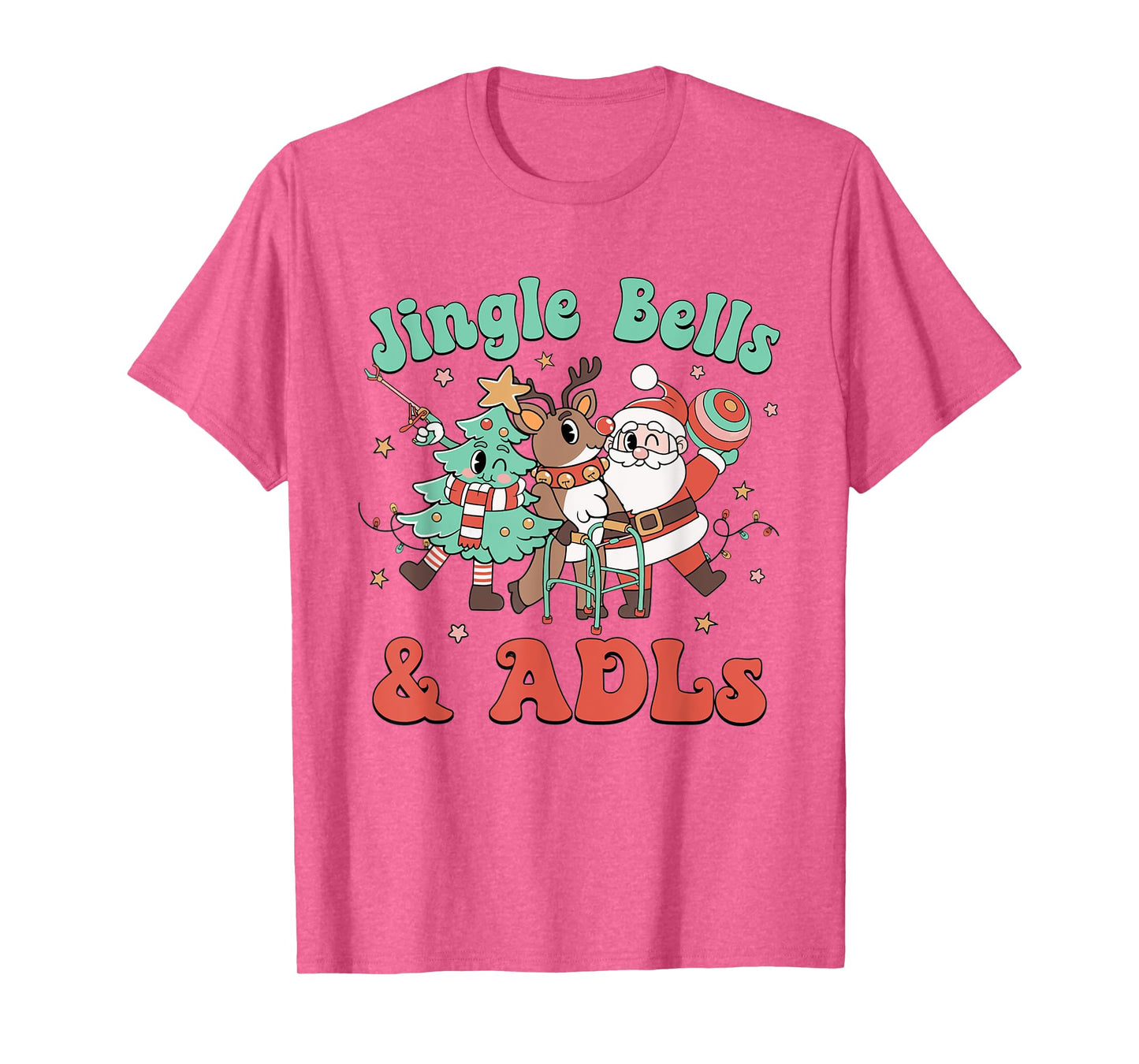 Occupational Therapy Christmas Reindeer Santa ADLS New OT T-Shirt
