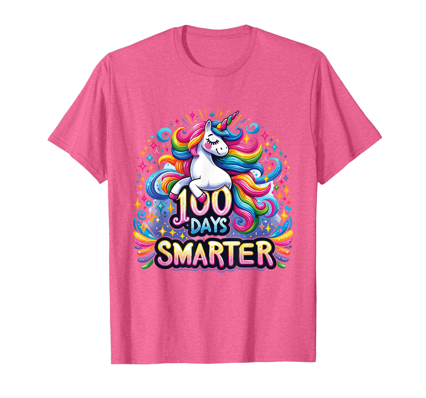 100 Days Smarter Unicorn Girls Teacher 100th Day of School T-Shirt