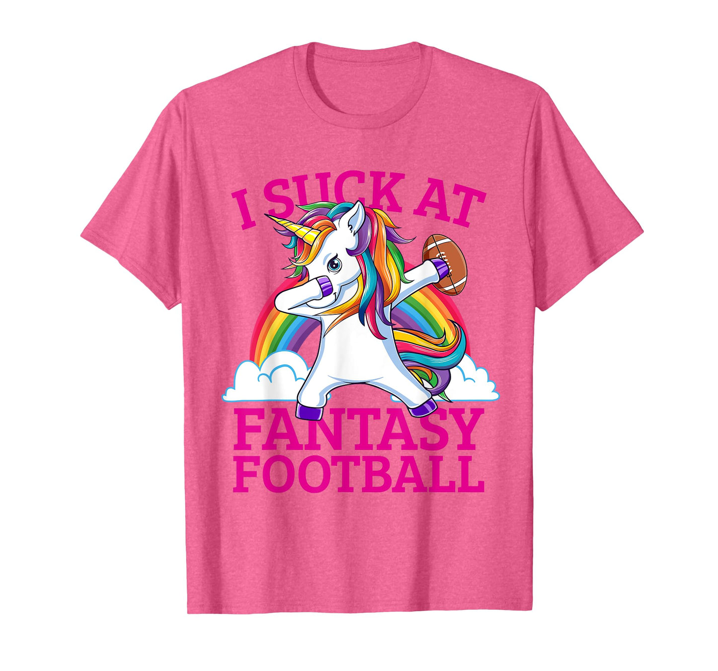 Funny I Suck At Fantasy Football Dabbing Unicorn Loser T-Shirt
