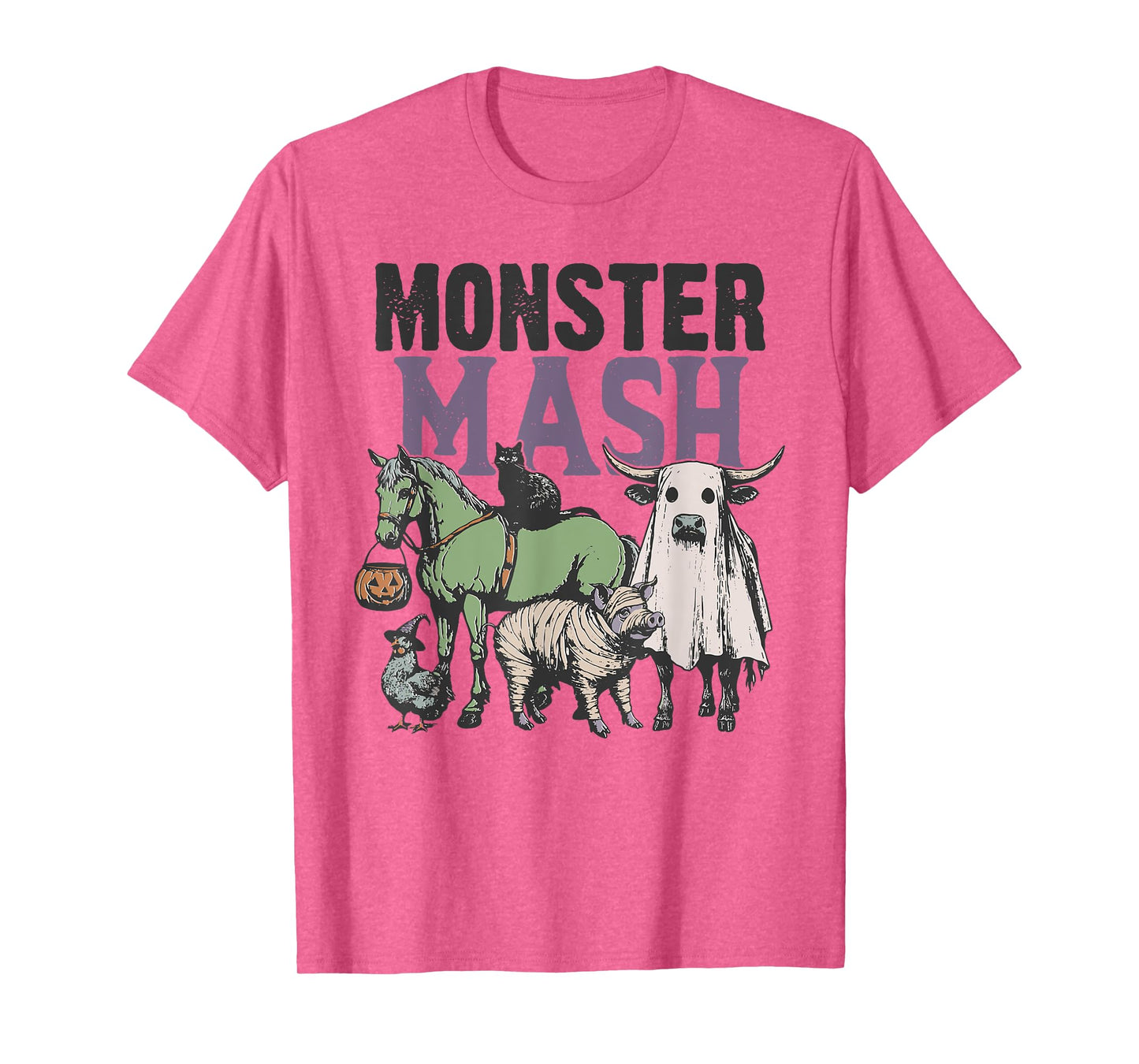 Monster Mash Country Halloween Farm Animal Horse Ghost Cow T-Shirt