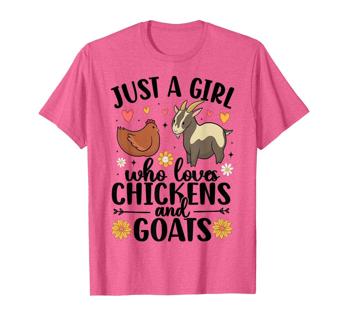 Just A Girl Who Loves Chicken and Goats Farming Farmer Women T-Shirt