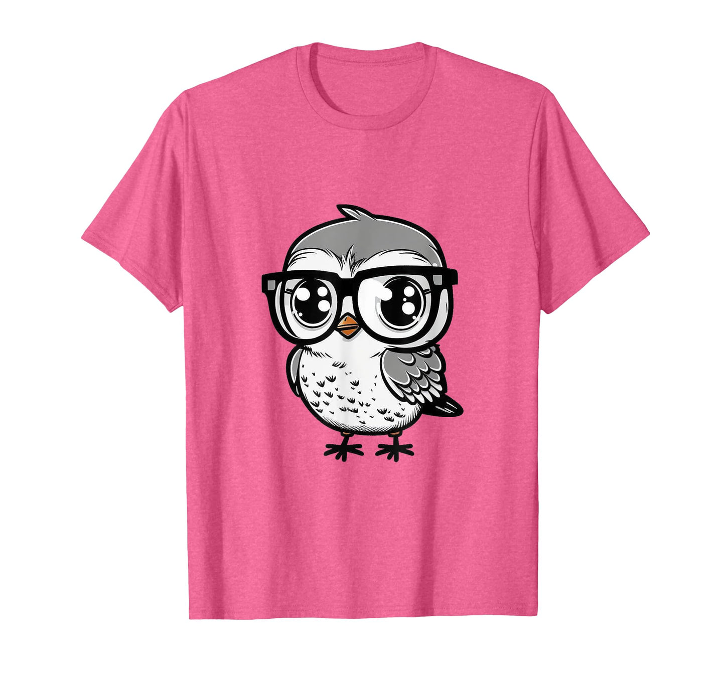 Nerdy Birdy Kawaii Cute Happy Bird with Glasses Animal T-Shirt