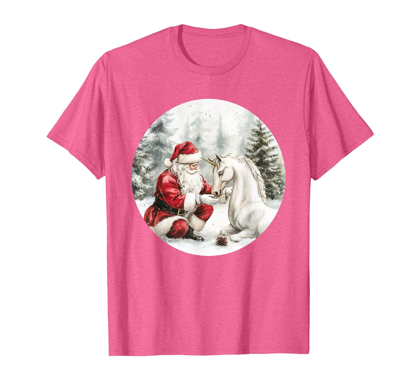Christmas Unicorn Santa Claus Winter Holiday For Girls T-Shirt