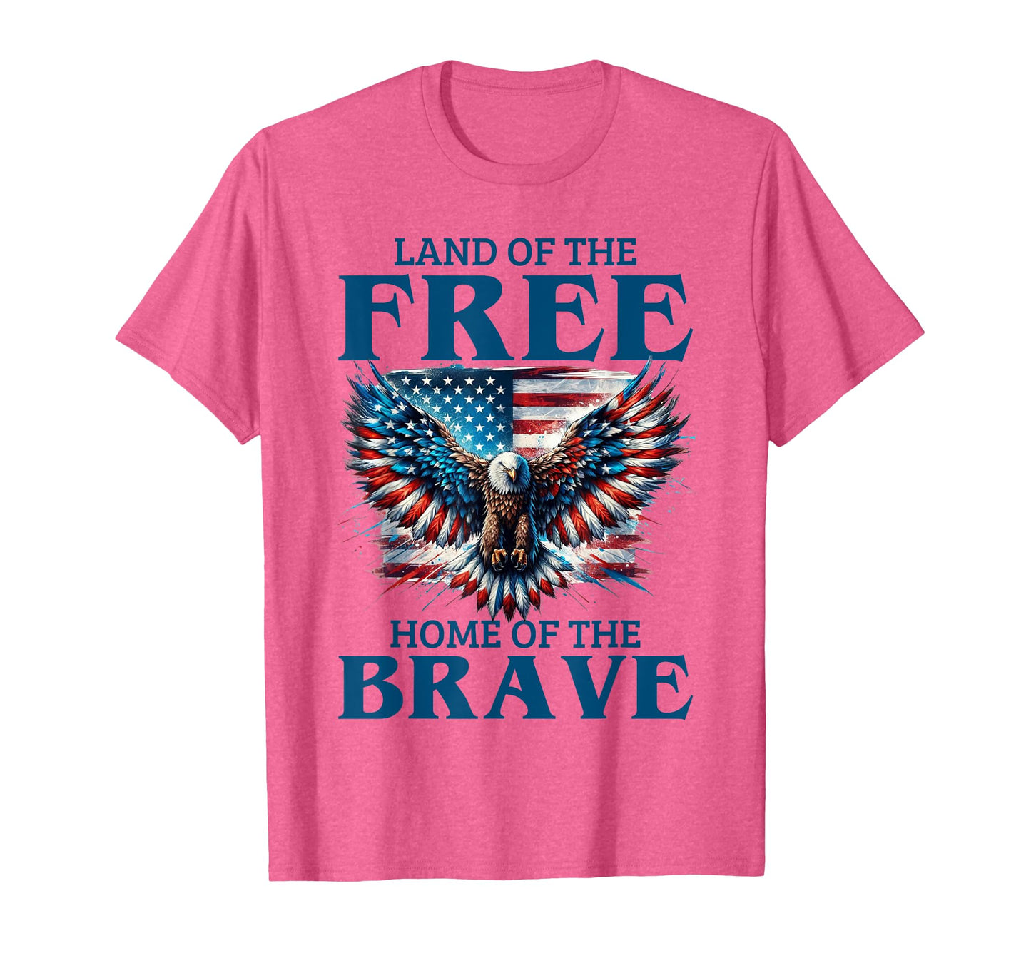 Land Of The Free Home Of The Brave Eagle Usa Vintage Flag T-Shirt