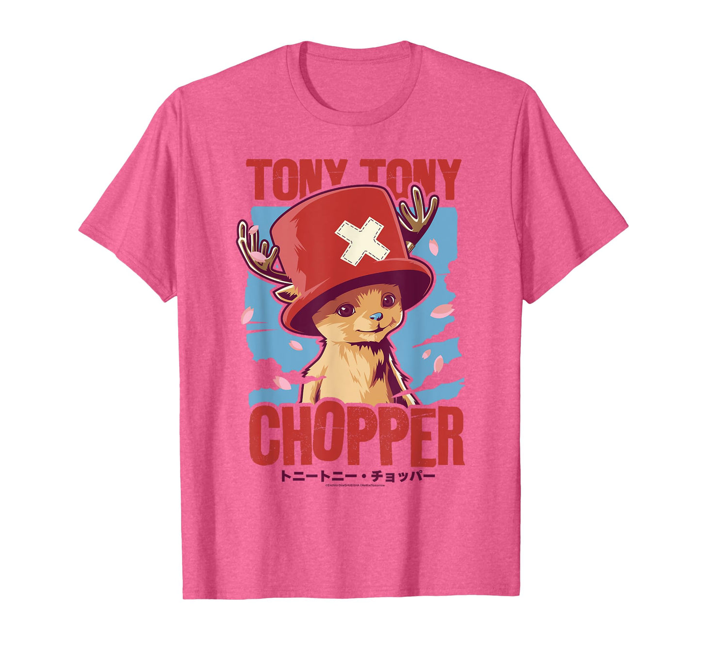 One Piece Tony Tony Chopper Distressed Kanji Poster T-Shirt