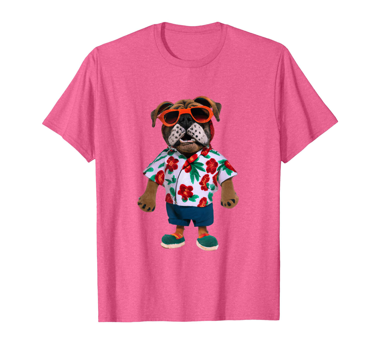 Bulldog Wearing A Hawaiian Shirt T-Shirt