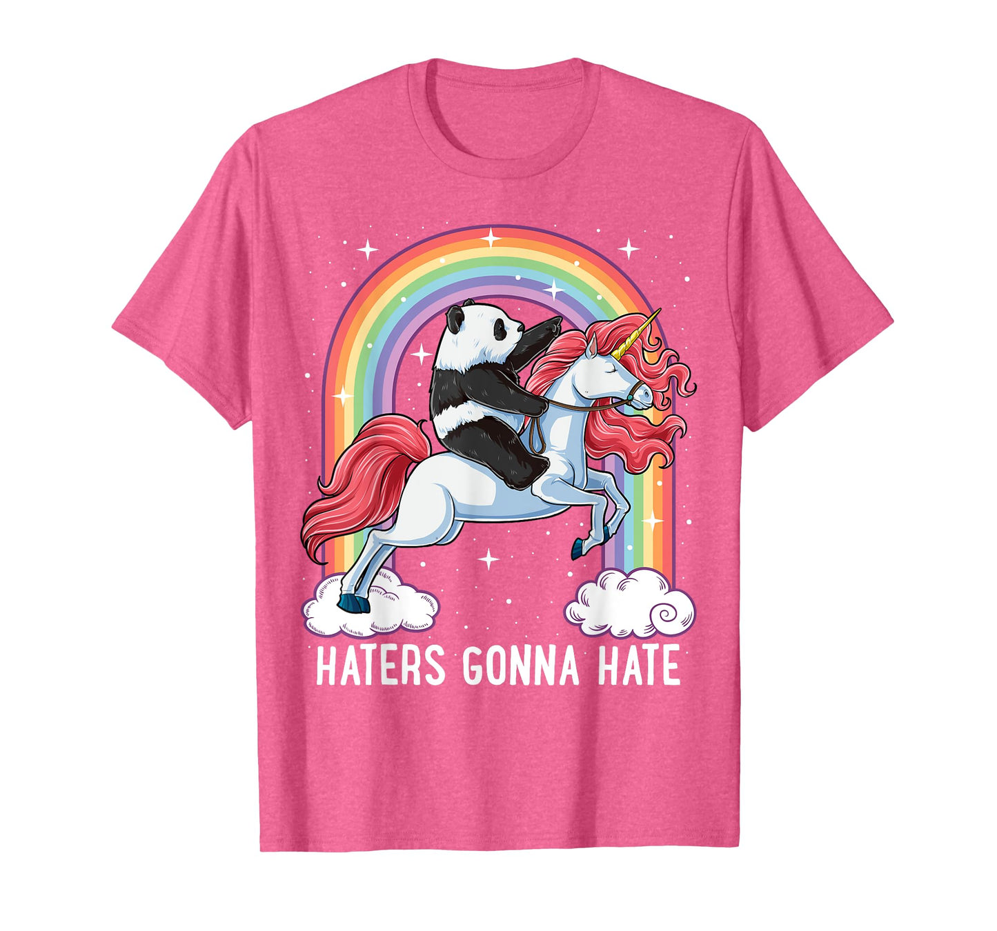 Panda Riding Unicorn Funny Haters Gonna Hate Pandicorn Girls T-Shirt