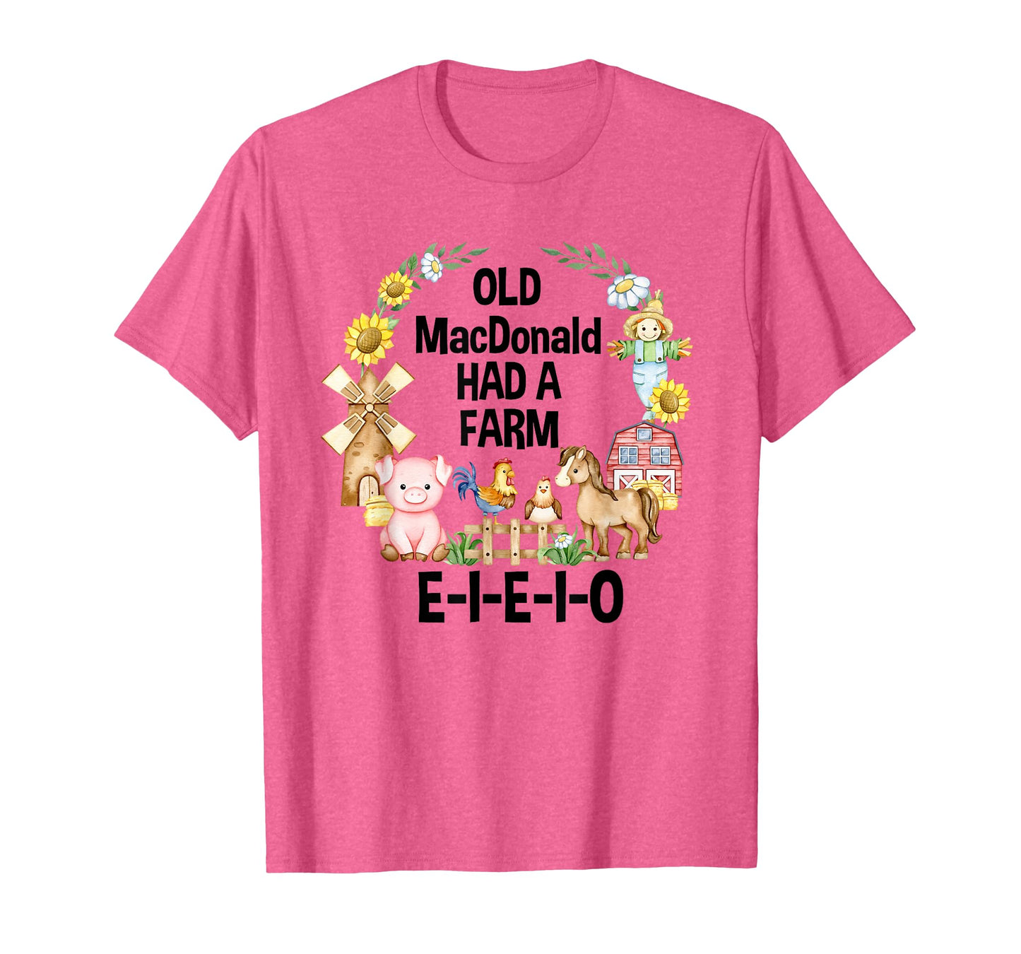 Toddler Kids Old MacDonald Had a Farm E-I-E-I-O Nursery Song T-Shirt