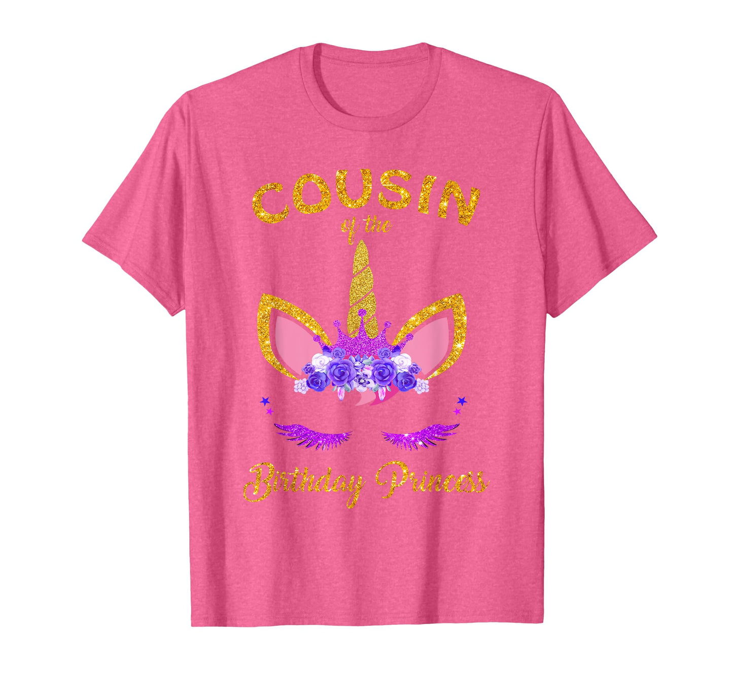 Cousin Of The Birthday Princess Unicorn Birthday Girl T-Shirt