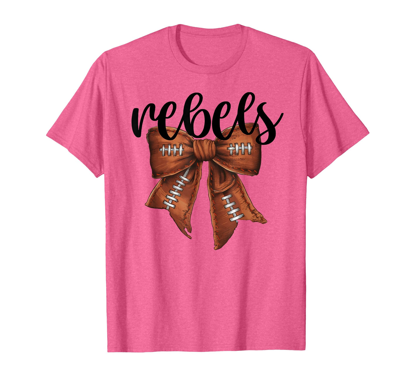Rebels Football Bow School Spirit Team Mascot Game Night T-Shirt